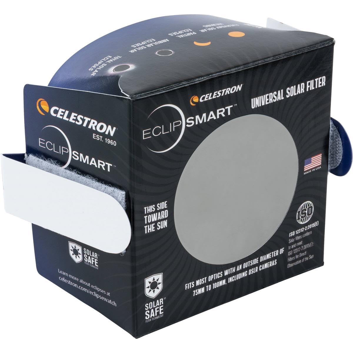 Celestron   Eclipsmart Safe Solar Eclipse Telescope And Camera Filter   Meets Iso 12312 2:2015(E) Standards   Works With Your Te