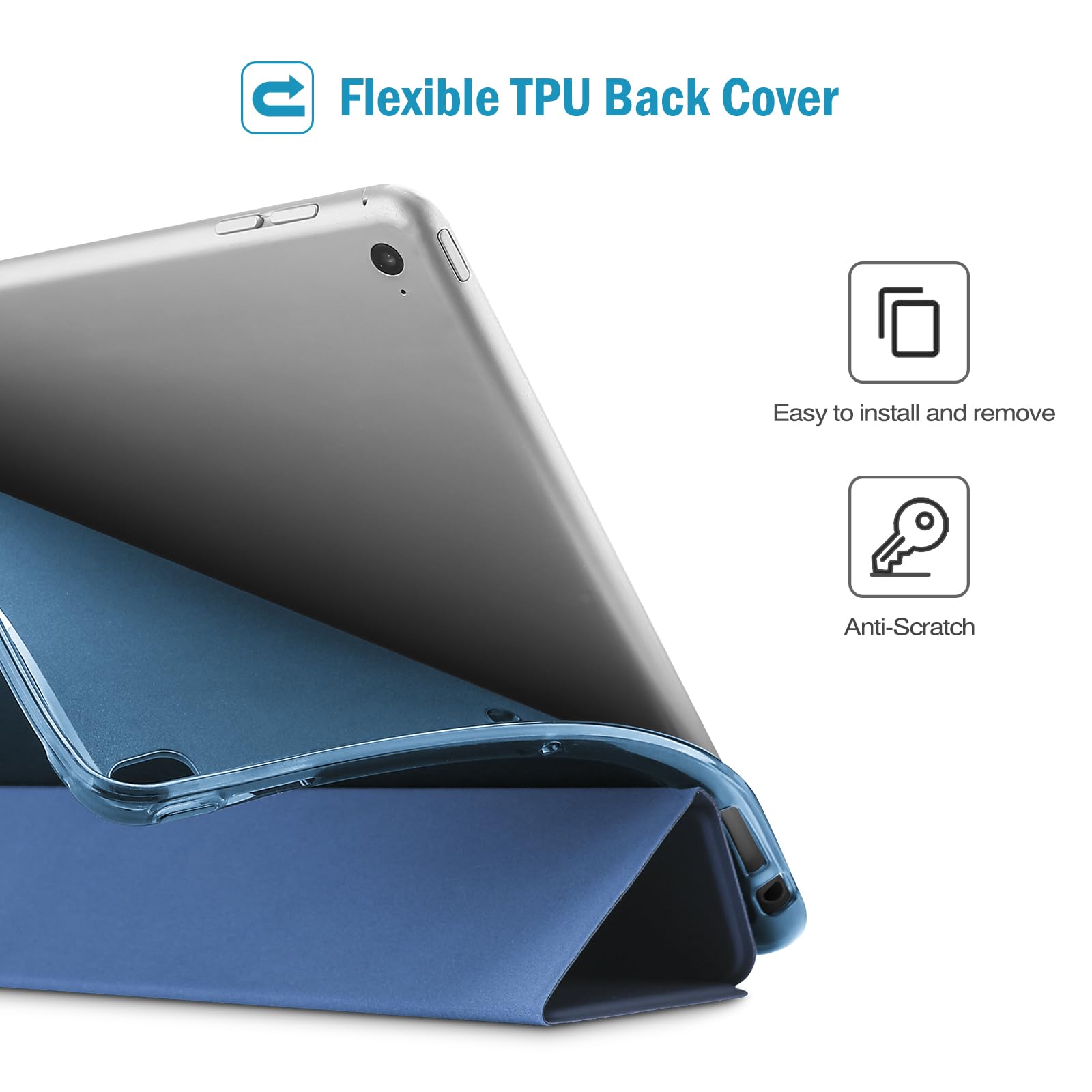 Procase Smart Case For Ipad 9.7 Inch Ipad 6Th 5Th Generation Cases, Ipad Air 2, Ipad Air Case, Slim Soft Tpu Cover Stand Smart C