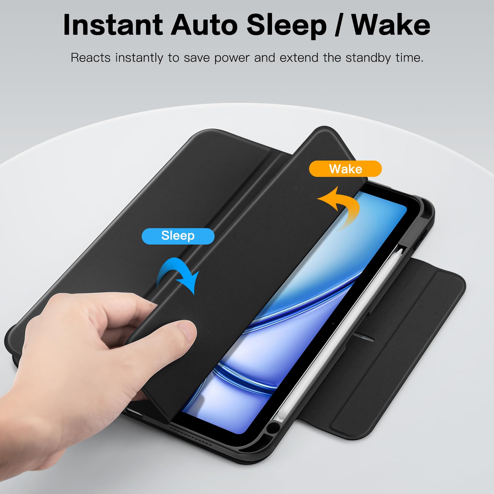 Sparin For Ipad Air 11 Inch M2 Case 2024, Ipad Air 5Th/4Th 10.9 Inch (2022/2020) Case With Apple Pencil Holder, Detachable Magne