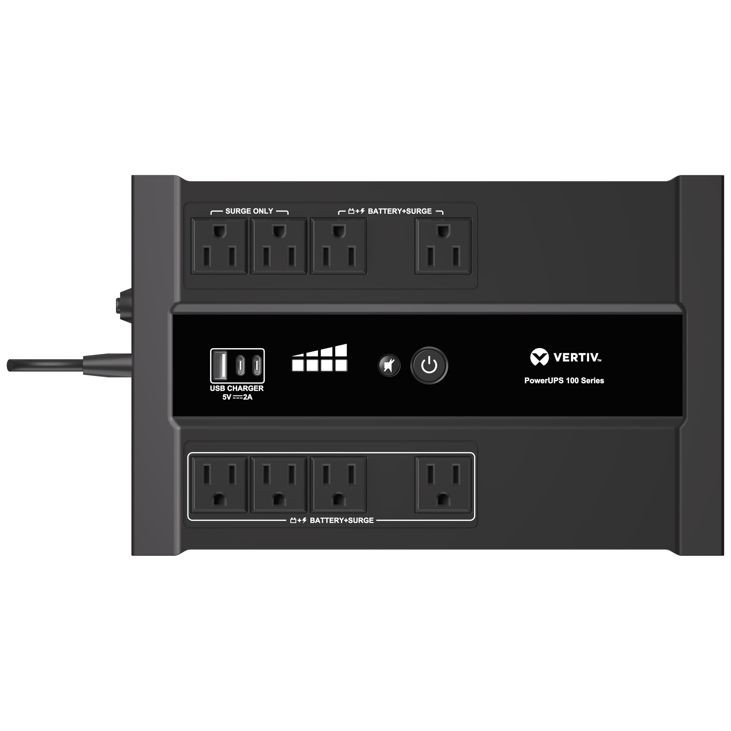 Vertiv Liebert PowerUPS 100 UPS, PST6-900LVMT, 900VA/550W 120V Standby Power, 8 Outlets, Battery Backup with Surge Protection, U