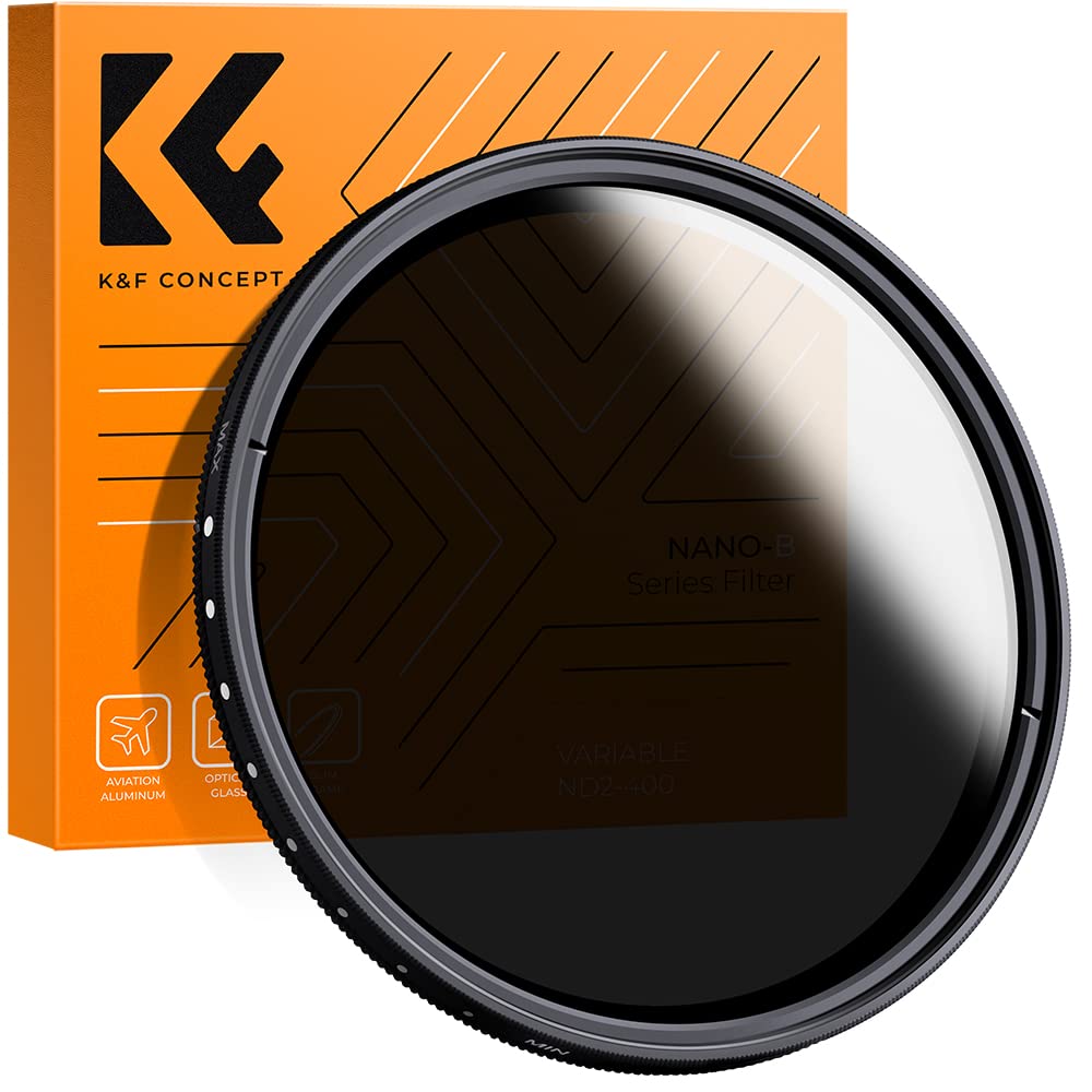 K&F Concept 67Mm Variable Nd2 Nd400 Nd Lens Filter (1 9 Stops) For Camera Lens Adjustable Neutral Density Filter With Microfiber Cleaning Cloth (B Series)