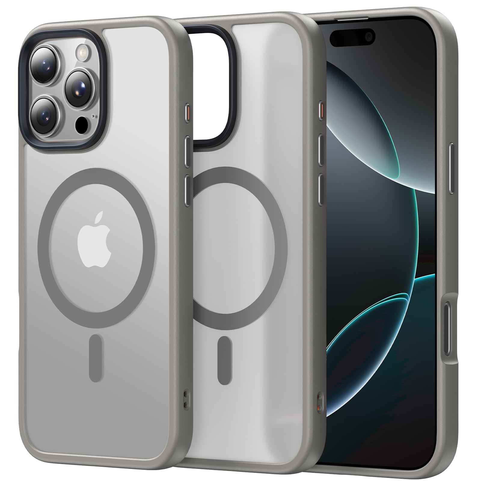 Meifigno Magnetic Case For Iphone 16 Pro Max 6.9, Compatible With Magsafe, Military Grade Protection, Translucent Matte Back Wit