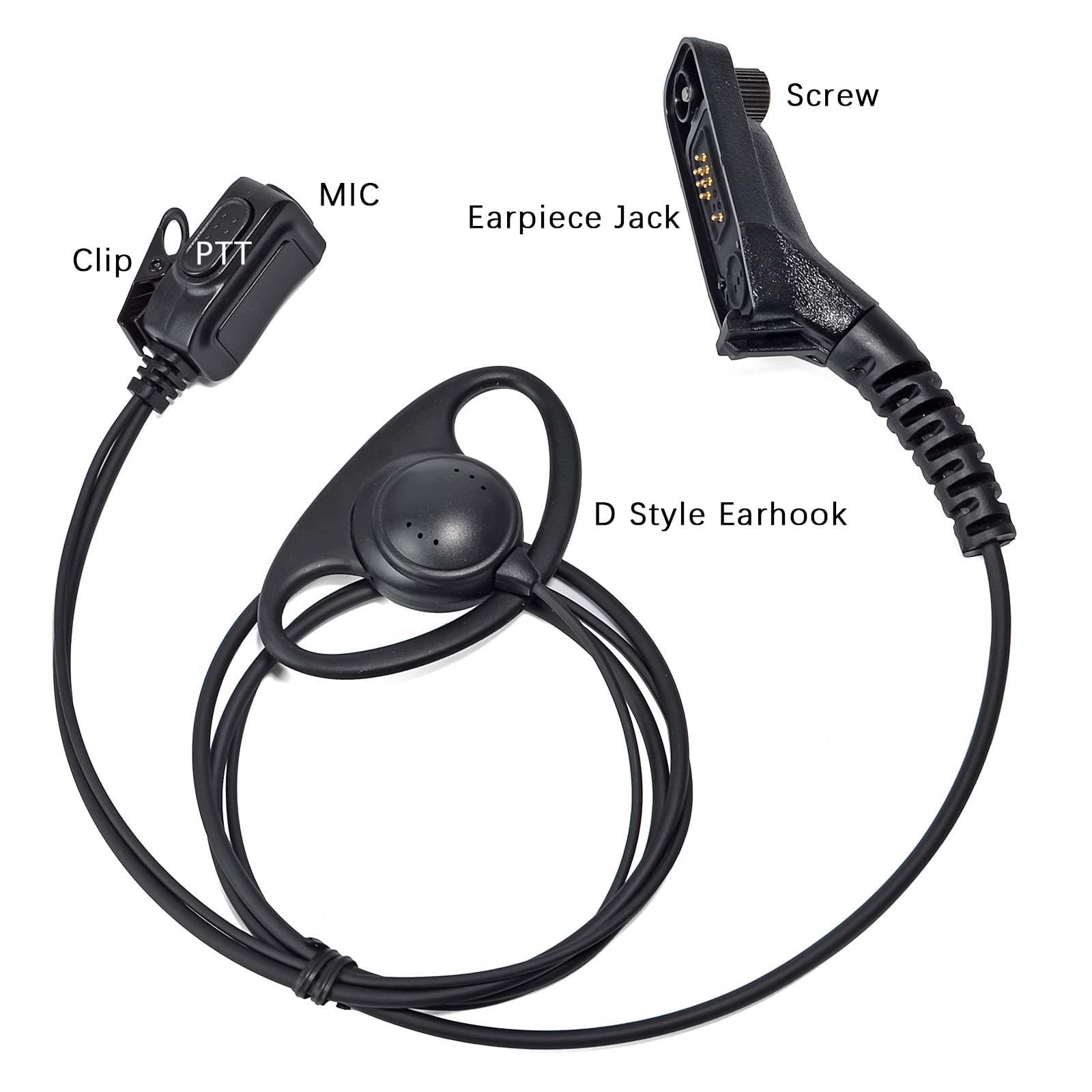 Walkie Talkie Earpiece With Mic For Motorola Apx6000 Apx8000 Apx7000 Portable Radios, Radio Headset With D Shape Ear Hook For Mo