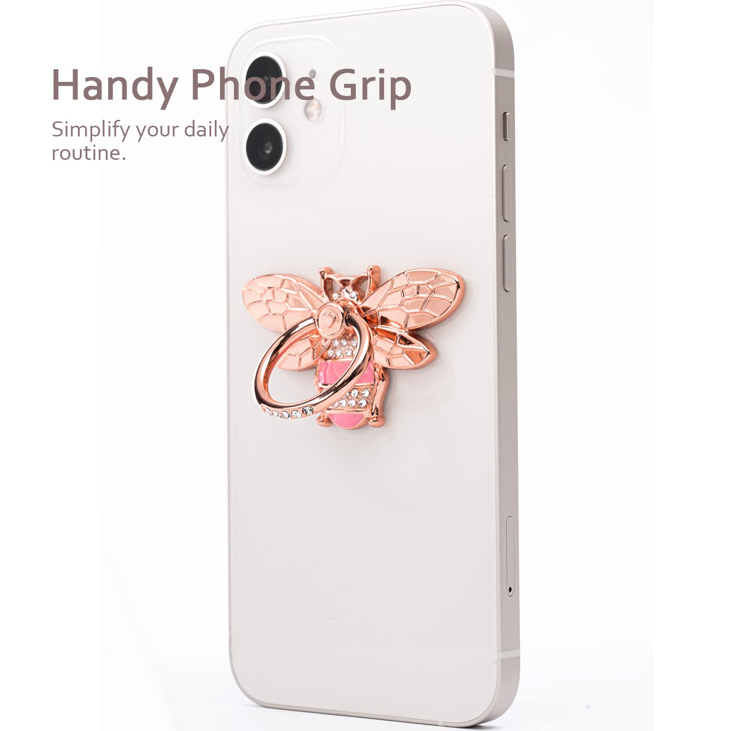 Allengel Cute Bee Phone Ring Grip Holder, Bling Phone Ring Holder Finger Kickstand Grip Compatible With Iphone And Android Phone