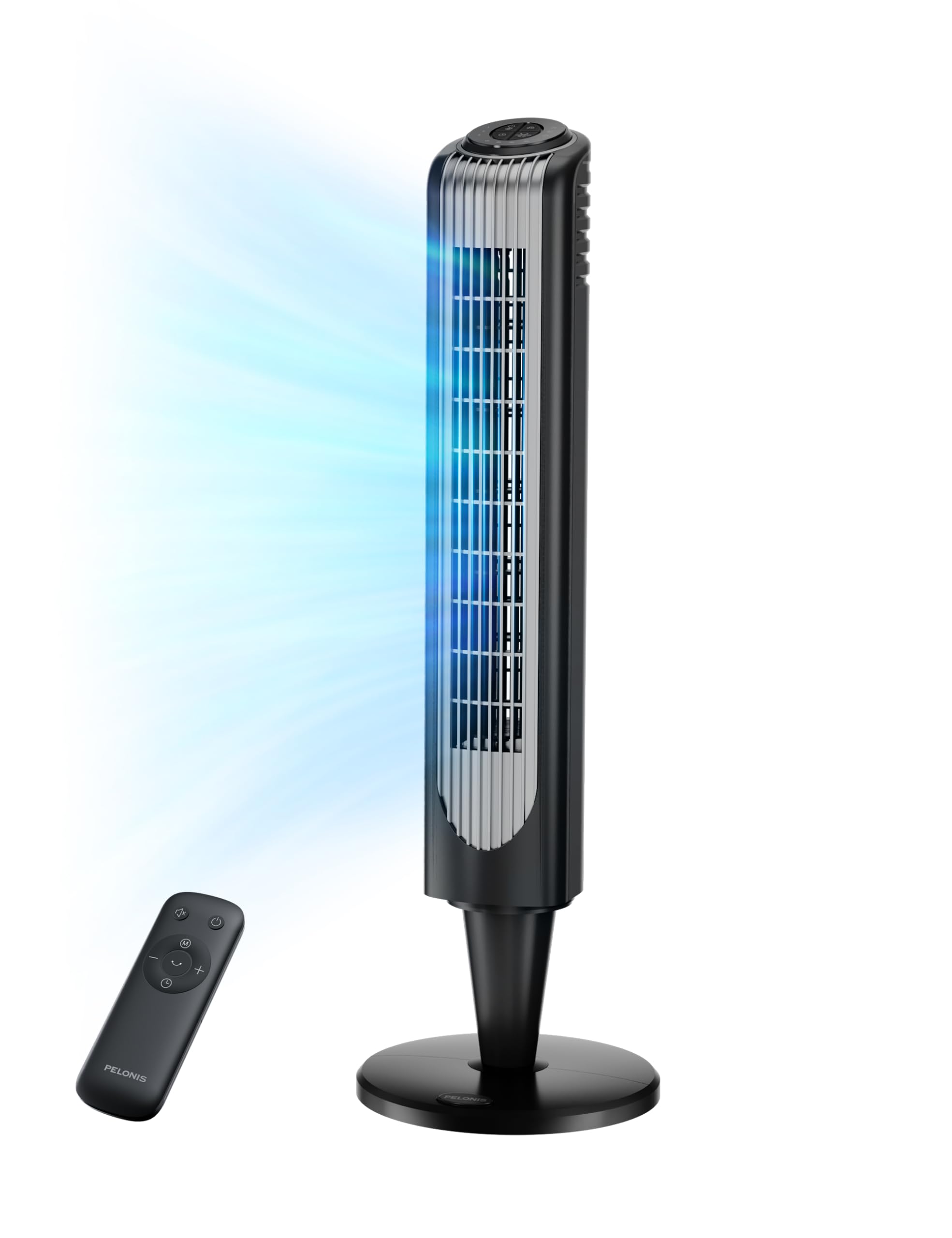 Pelonis 36 Inch Tower Fan For Bedroom   Oscillating Tower Fan With Remote Control   Indoor Quiet Fan With 3 Speeds, 4 Modes And