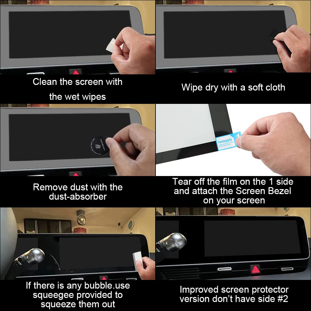 Bestevmod For Ioniq5 Screen Bezel Protector Accessories,Navigation Touchscreen Screen Brezel Compatible With Hyundai Ioniq 5 2022 2023 2024 Accessories (Upgraded Matte Black/Hd Screen Protector)