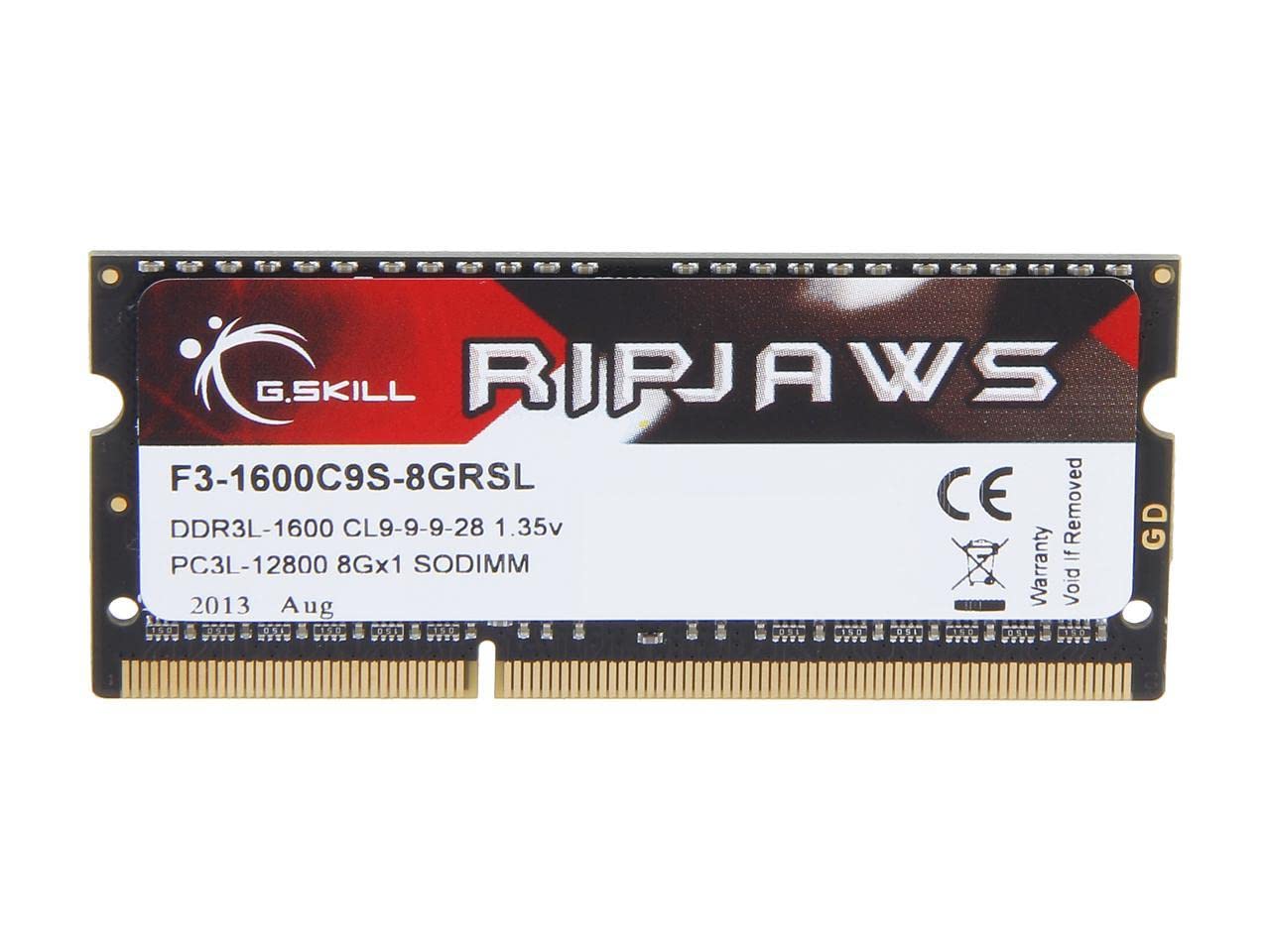 G.Skill Ripjaws Series 8Gb 204 Pin Ddr3 So Dimm Ddr3 1600 (Pc3 12800) Laptop Memory (F3 1600C9S 8Grsl)
