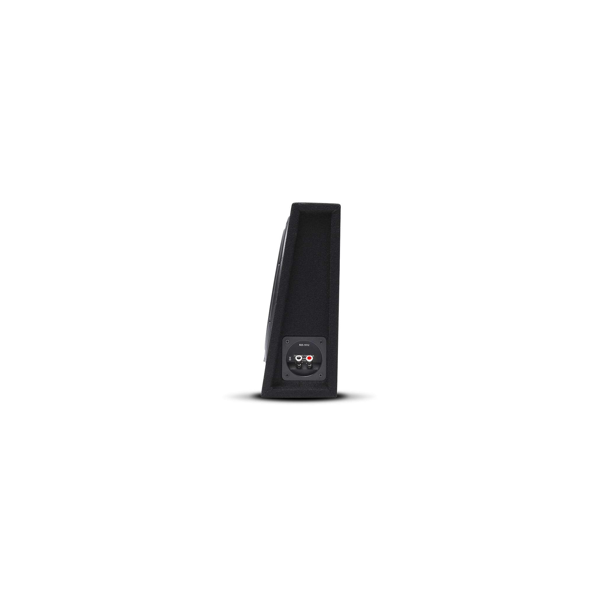Rockford Fosgate Prime R2S 1X12 Single R2S Slim 12� Shallow Subwoofer Loaded In A Wedge Enclosure With 250 Watts Rms / 500 Watts Max