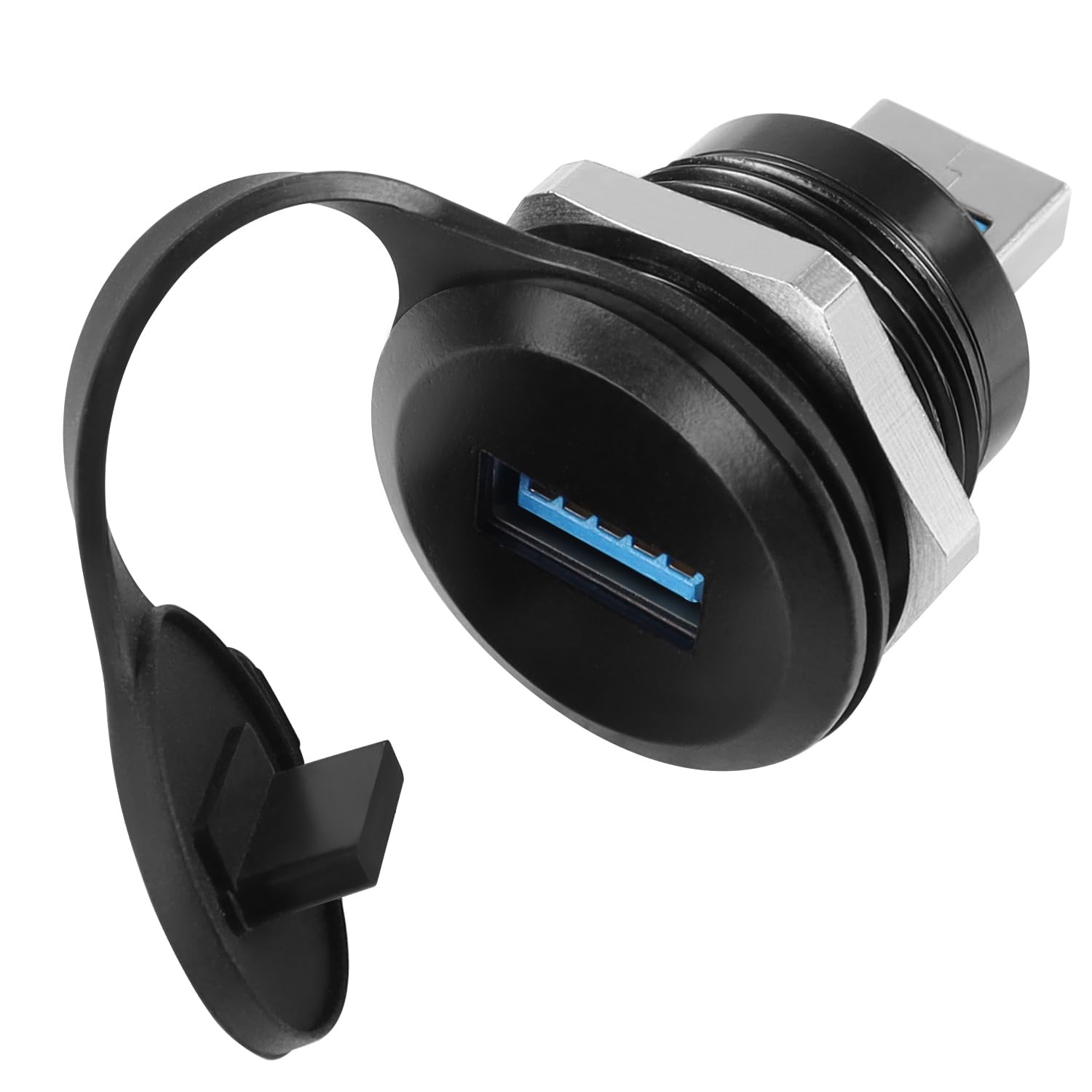 Qianrenon Usb3.0 Male To Female Threaded Fixing Adapter 5Gbps Usb3.0 Plug To Socket Round Waterproof Converter Usb3.0 Data Connector Mount Socket, For Usb Data Transfer/Charging