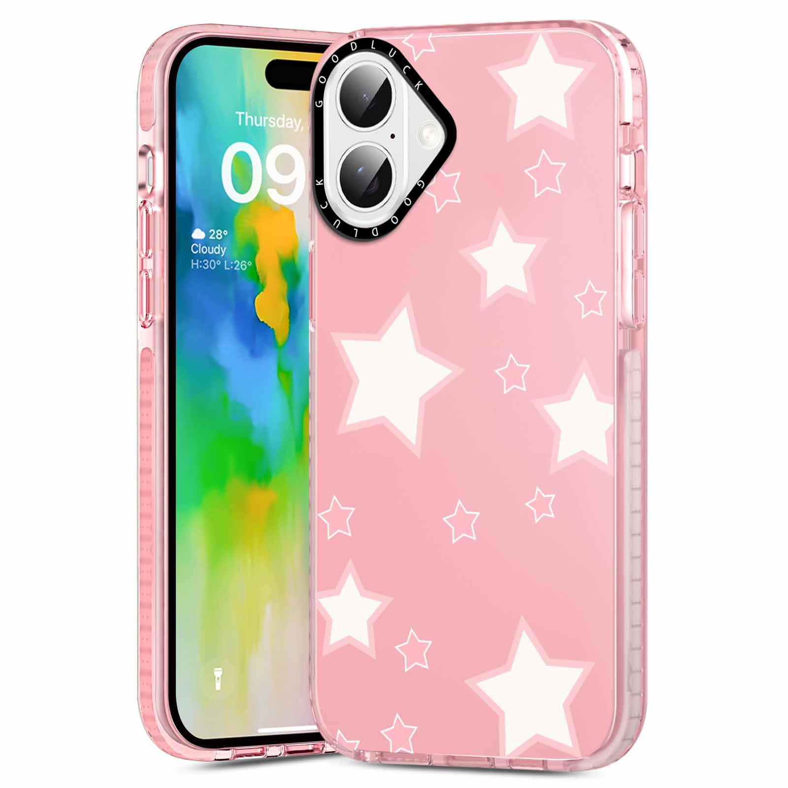 Rumdey 2 Pack Cute Star Girls Woman Phone Case Aesthetic For Iphone 16 Plus 6.7 Inches, Silicone Soft Shockproof Tpu 2 Pcs Bumpe