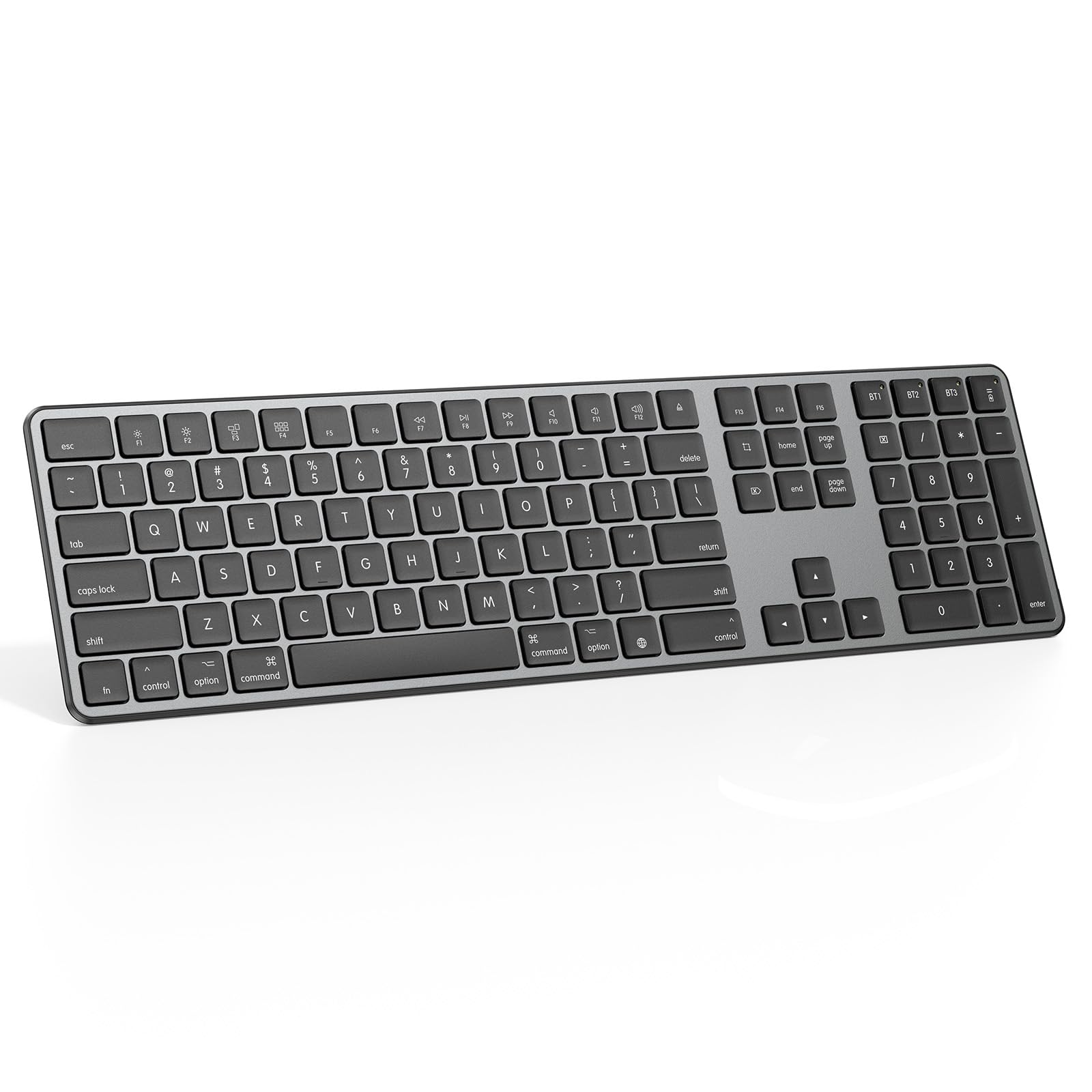 Omoton Bluetooth Keyboard For Mac, Wireless Keyboard With Numeric Keypad, Multi Device, Rechargeable, Compatible With Macbook Pro/Air, Imac, Imac Pro, Mac Mini, Mac Pro Laptop And Pc