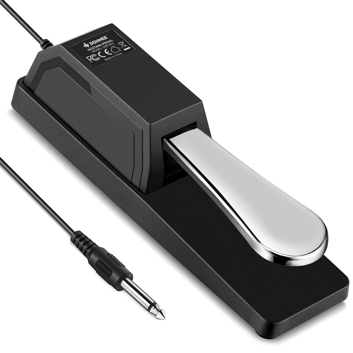 Donner Sustain Pedal, Keyboard Piano Pedal Universal Damper Foot Pedal For Digital Piano Midi Keyboard Electronic Organ Synthesi