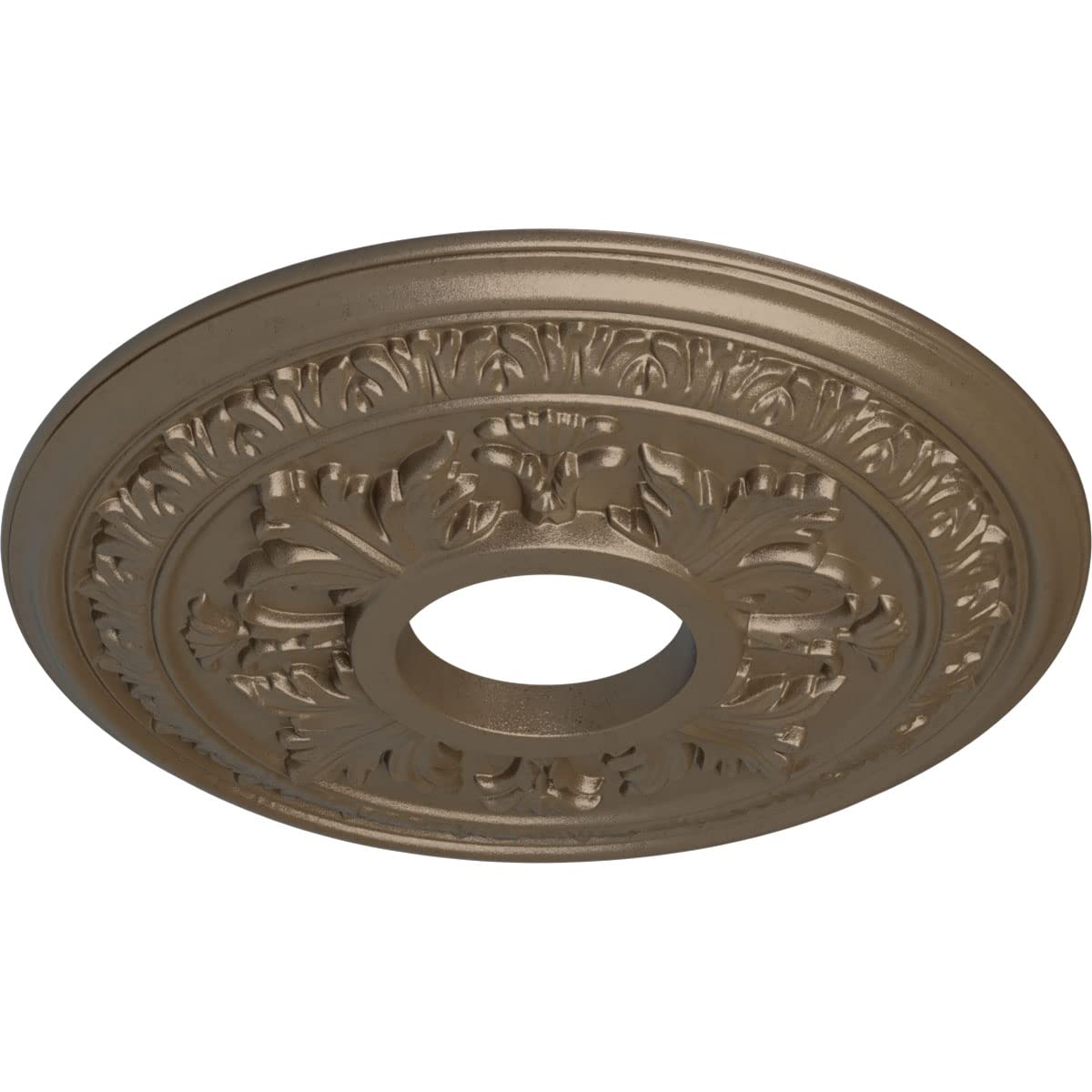 Ekena Millwork Cm15Bawss Baltimore Ceiling Medallion, 15 3/8''Od X 4 1/4''Id X 1 1/2''P, Hand Painted Warm Silver