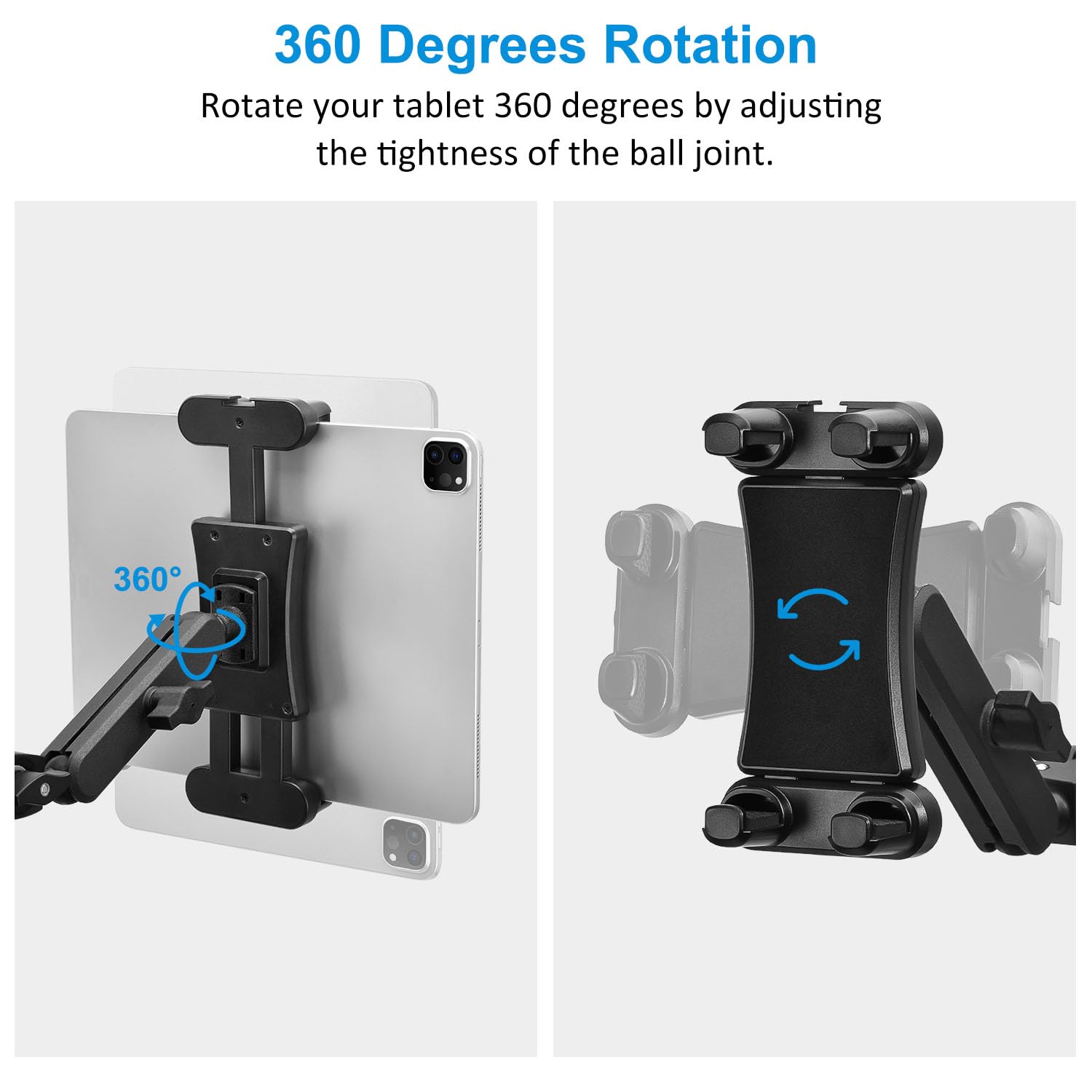 Zeleramdo Tablet Holder For Microphone Stand, Ipad Mic Stand Phone Holder 360 Rotation, Tablet Music Mount Compatible With Ipad