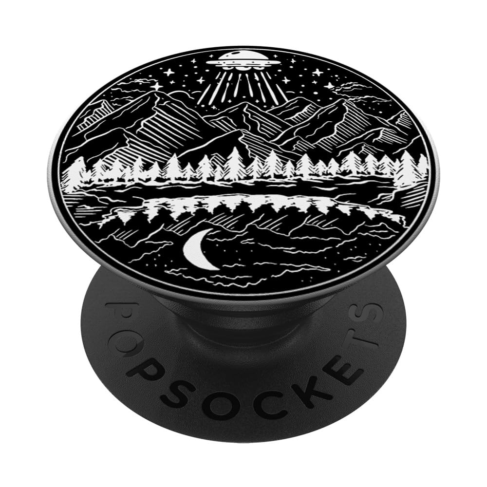 Galaxy Ufo Abduction Space Astronaut Nature Lake Moon Alien Popsockets Standard Popgrip