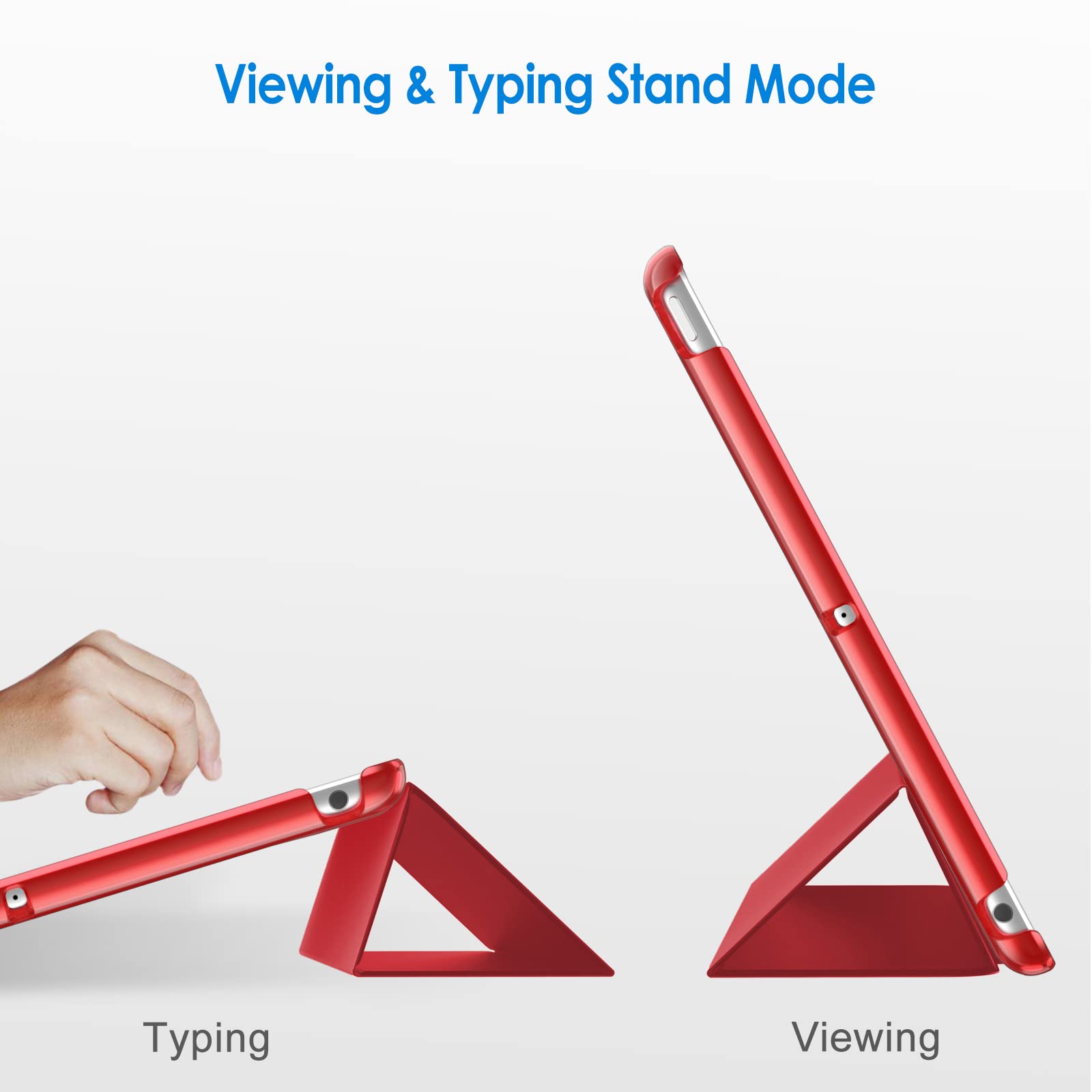 Jetech Case For Ipad (9.7-Inch, 2018/2017 Model, 6Th/5Th Generation), Smart Cover Auto Wake/Sleep (Red)