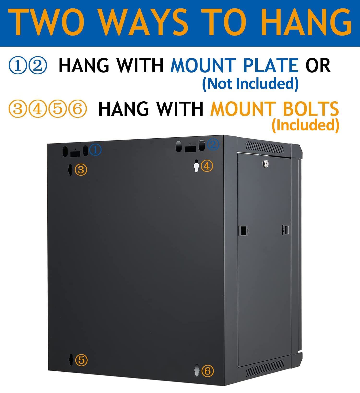 Tedgetal 12U Wall Mount Server Cabinet Network Rack Vented Enclosure Locking Door