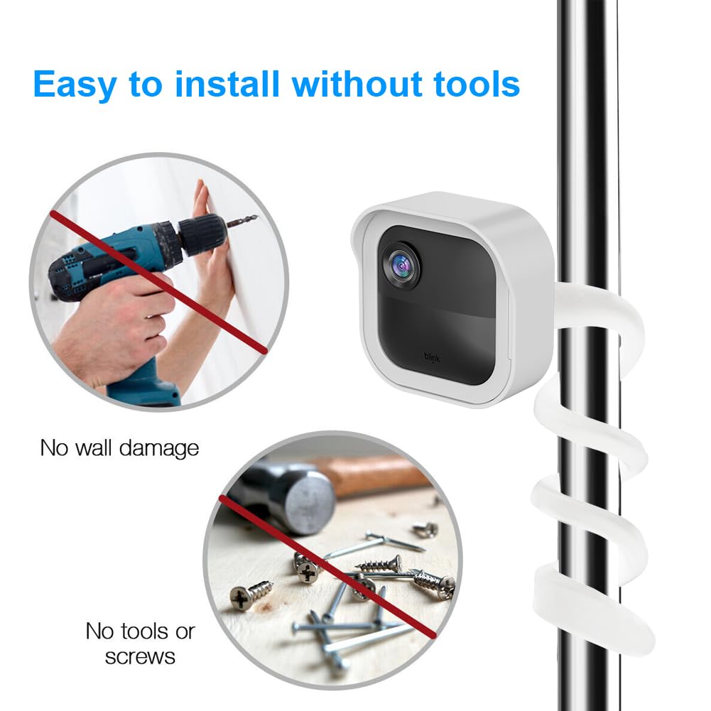 All New Flexible Twist Mount Compatible With Blink Outdoor (4Th &3Rd Gen), Weather Proof Protective Housing With Blink Sync Module Wall Mount (White)