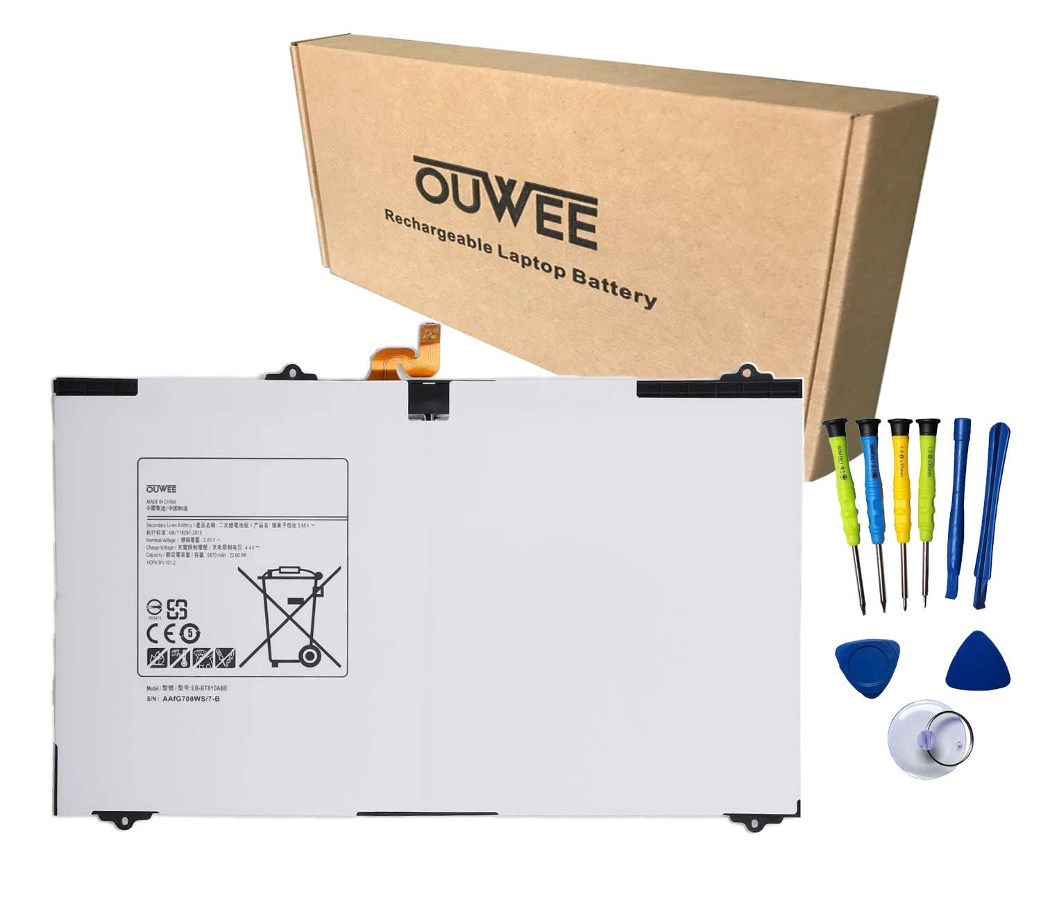 Ouwee Eb Bt810Abe Tablet Battery Compatible With Samsung Galaxy Tab S2 9.7 Lte A Sm T810 Sm T813 Sm T815 T815C T815N Sm T817 T81