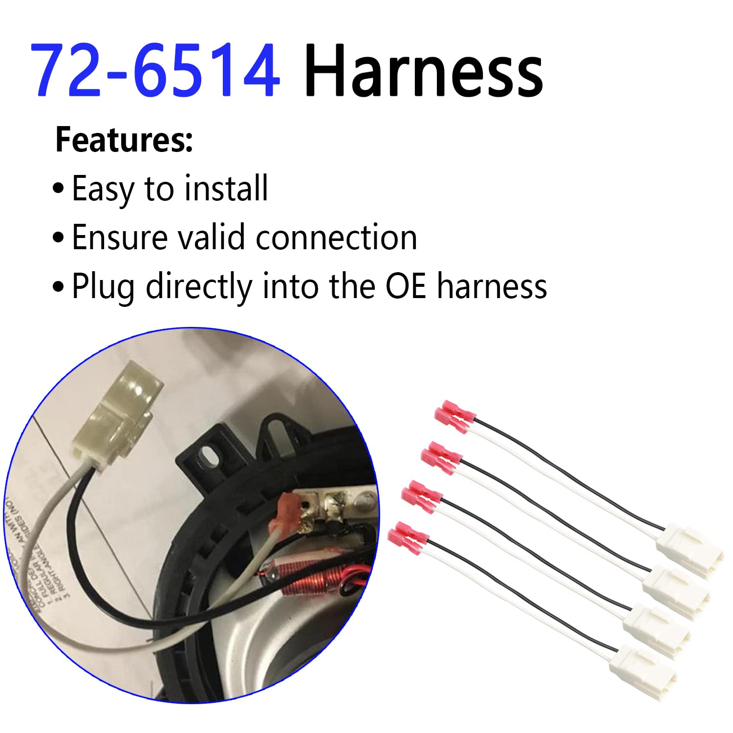 Car Speaker Adapter Wire Harness Front Rear Door 72 6514 Compatible For Dodge Chrysler Town & Country Dakota Ram Wrangler Speake