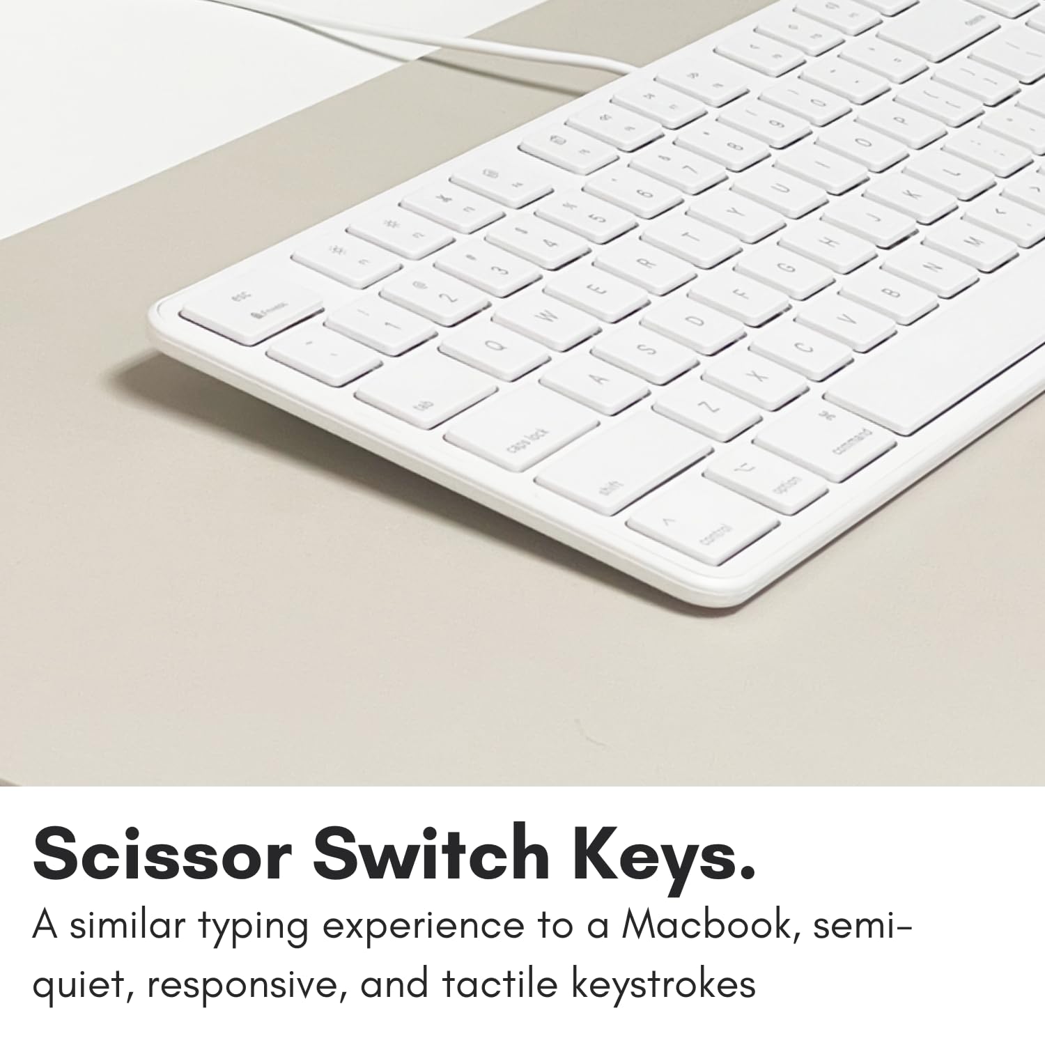 Macally Slim Usb Wired Keyboard For Mac And Windows Pc - Full Size 104 Key Layout & 16 Shortcut Keys - Scissor Keycaps For Smoot