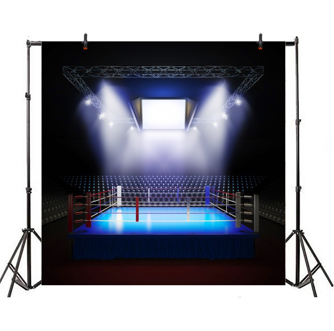 Lfeey 6X6Ft Vinyl Boxing Backdrop For Photography Empty Professional Lighting Boxing Ring Void Squared Circle Prize Ring Arena B