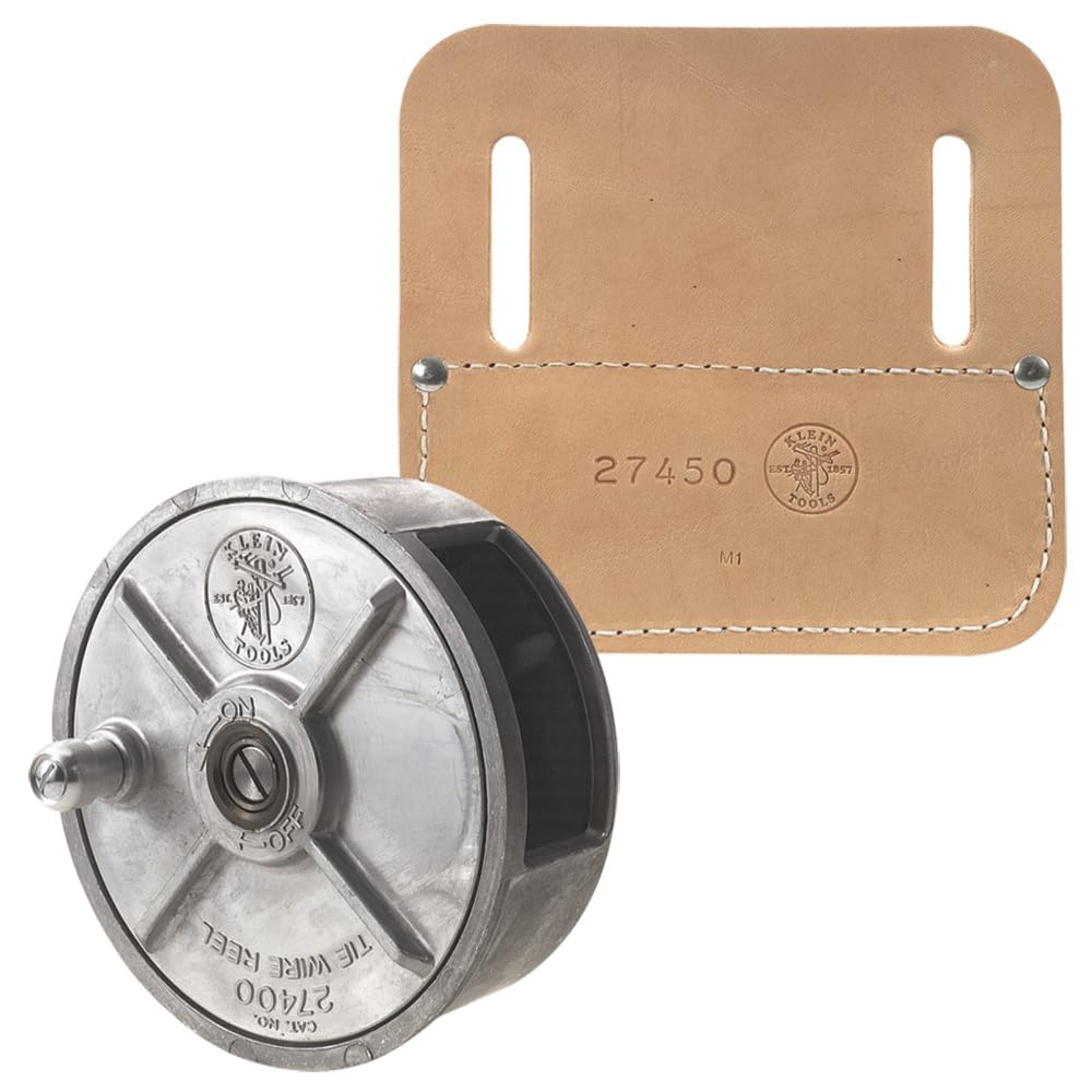Klein Tools 80149 Tie-Wire Reel Set, Wire Reel and Pad, Rewind Knob for Tangle-Free Storage, 2-Piece