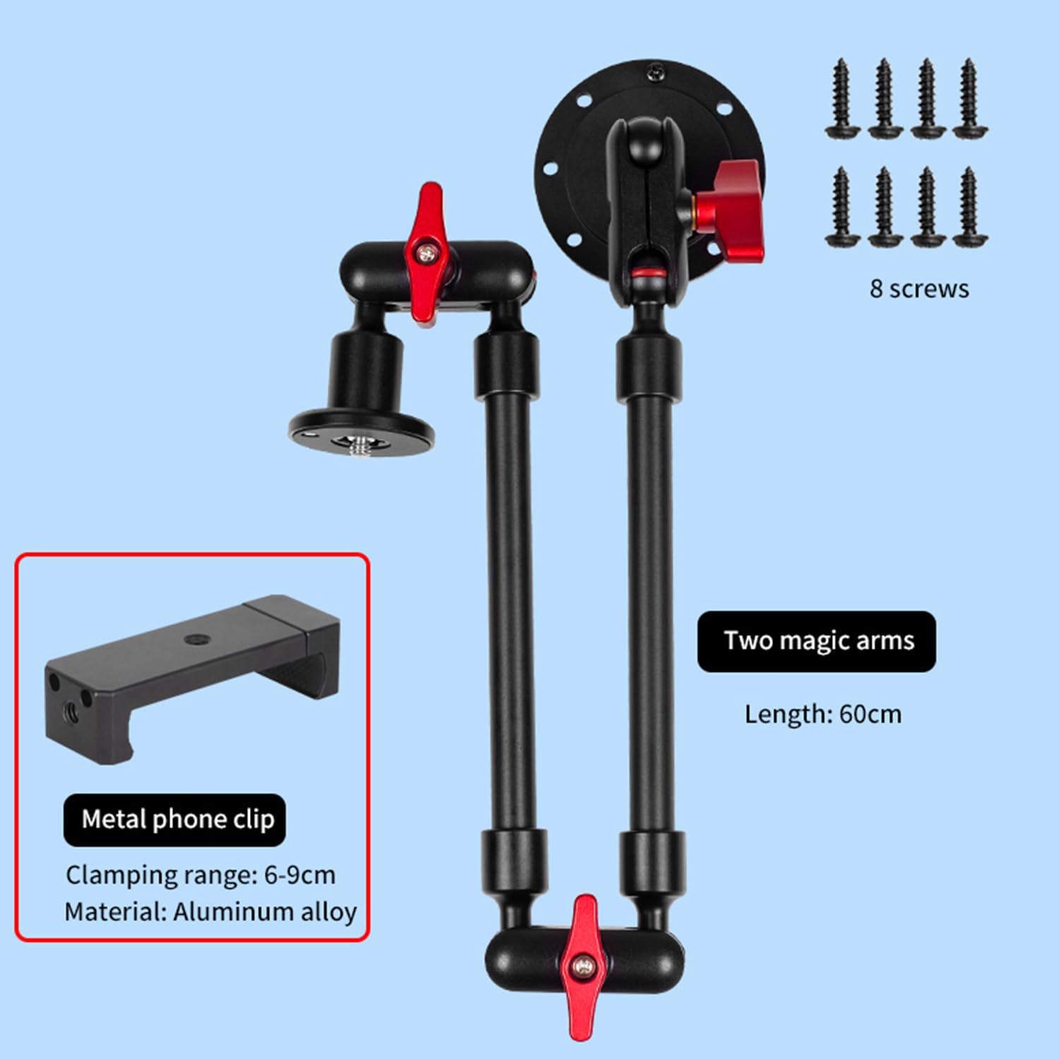 Goinwave Magic Arm Adjustable Mobile Phone Holder For Desk, Wall Mount And Ceiling Mount Bracket For Phone And Other Smartphones