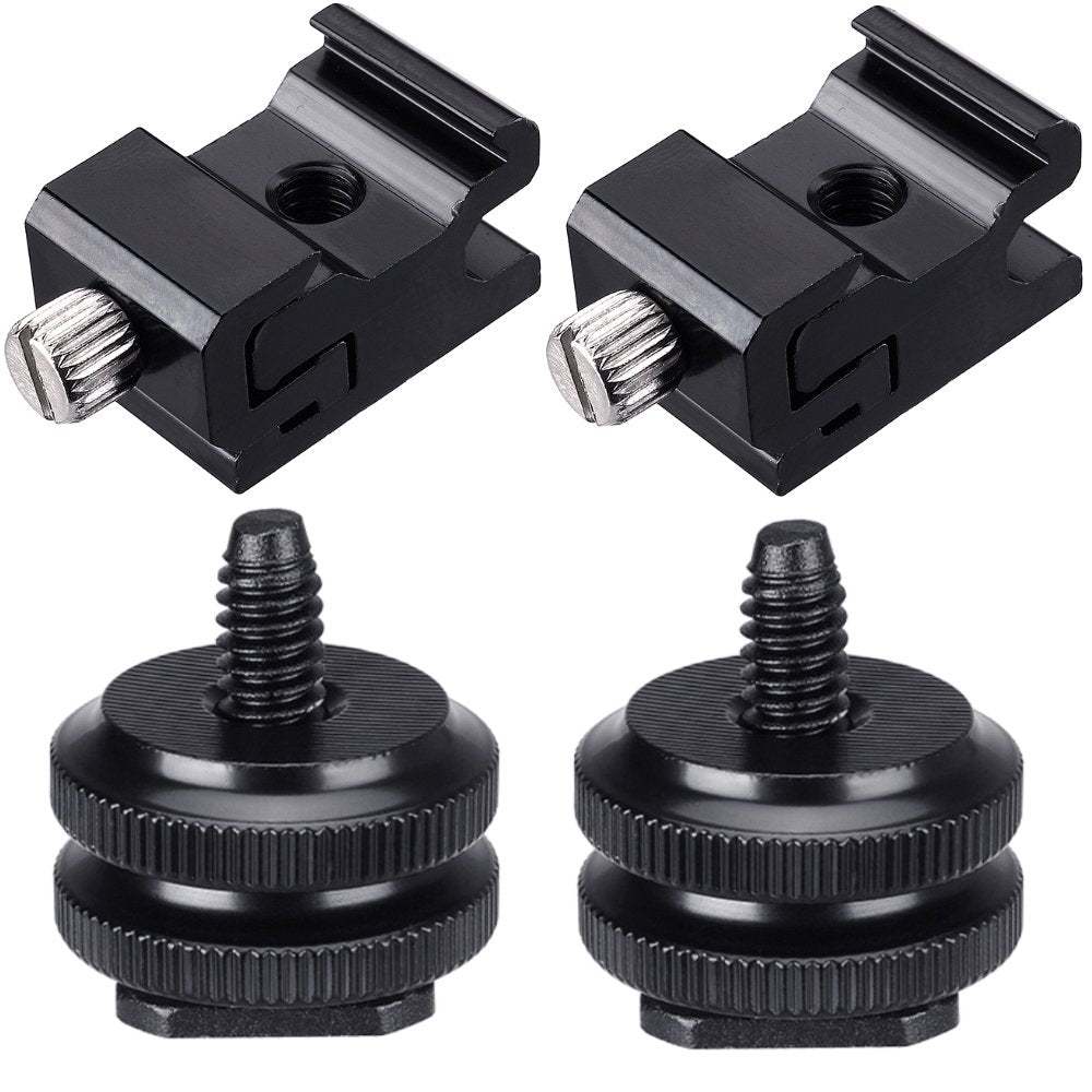 Fotyrig 1/4'' Hot Shoe Adapter Mount Camera Shoe Mount Screw Flash Cold Shoe Mount To Tripod Screw Adapter Dslr Camera Rig 4 Pac