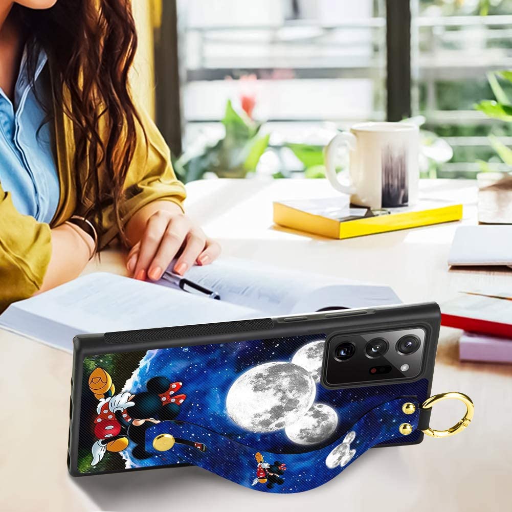 Cuwana Cartoon Case For Samsung Galaxy Note 20 Ultra 5G Case 6.9 Inch Cute Mickey Minnie Cartoon Character Design With Lanyard W