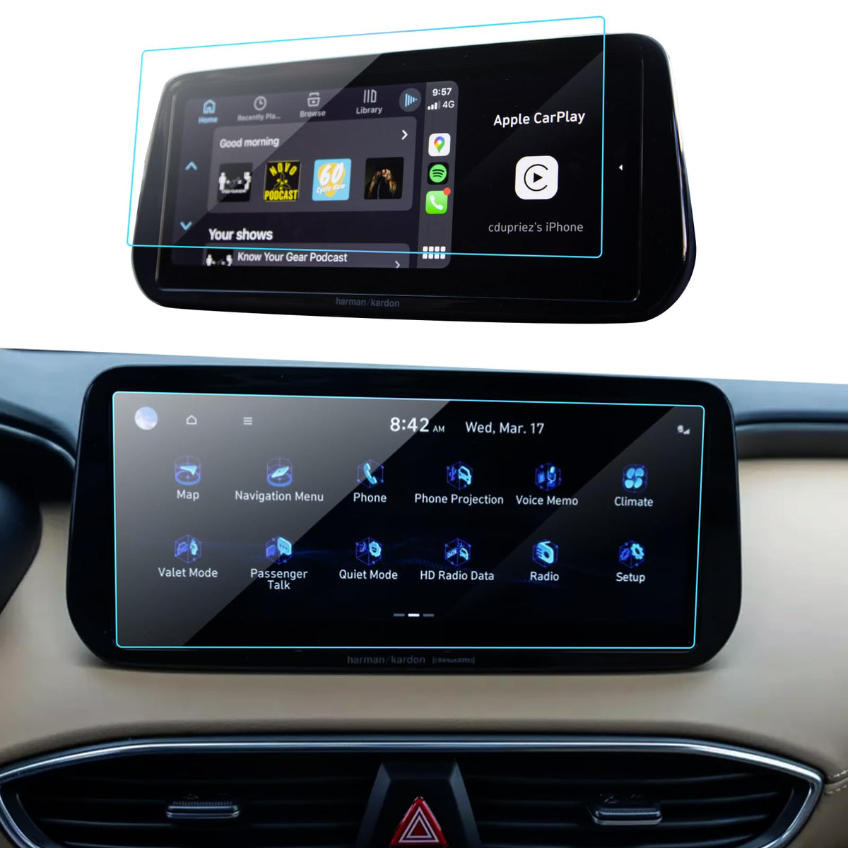 LANTU Car Screen Protector for 2021 2022 2023 Hyundai Santa Fe (SEL/XRT/Limited/Calligraphy) Hybrid Accessories Navigation Touch