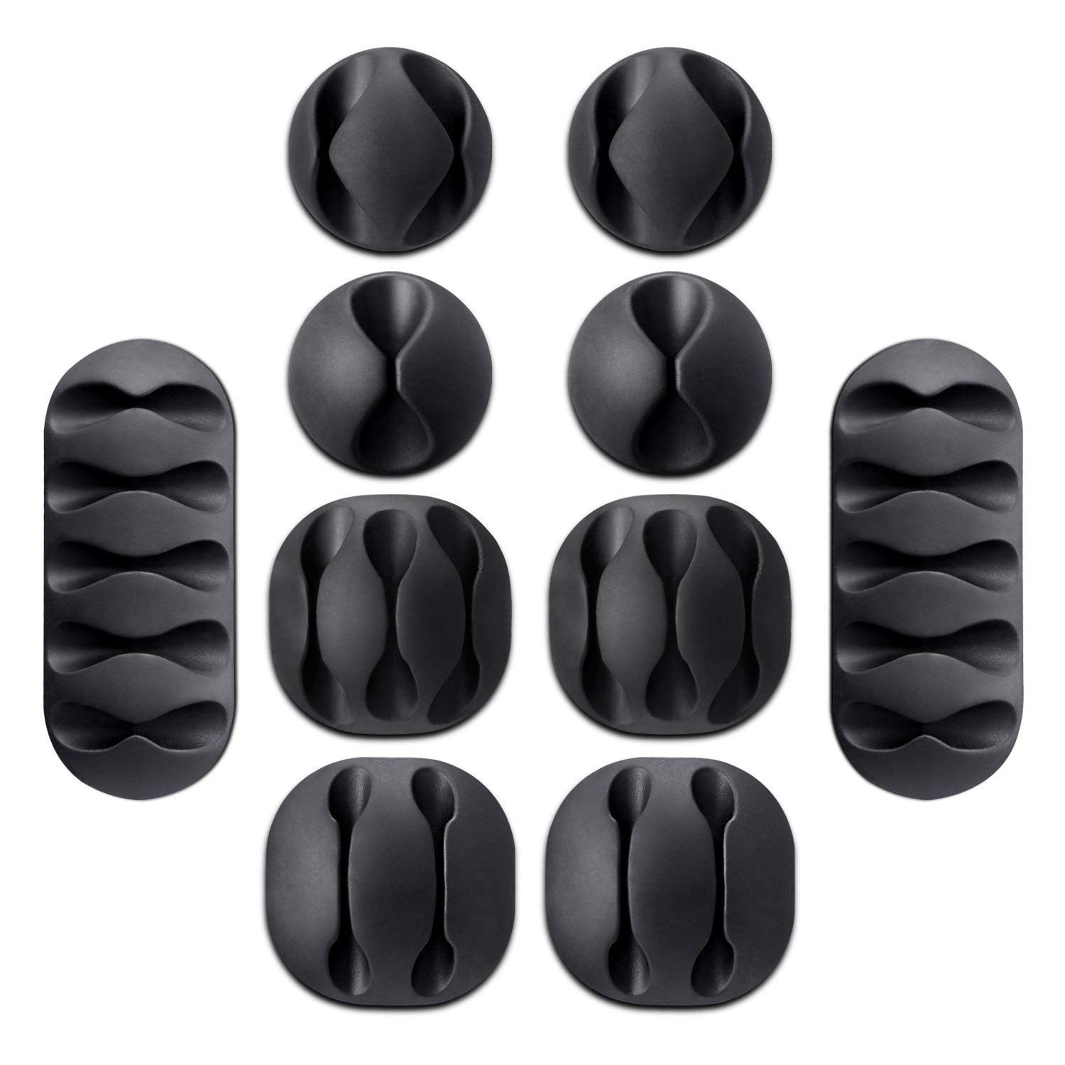 Hakubha Sales Wire Clips Cable Organizer 10 Pack | Silicone Adhesive Cord Holder Cable Management | Wire Protector For Desk Home