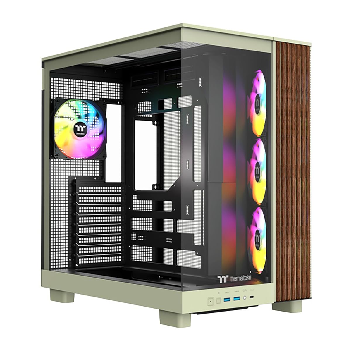 Thermaltake View 380 XL WS ARGB; Mid Tower Chassis; Side Wood Trim; 4x120mm ARGB Fans Included; 420mm GPU Clearance; ATX/mATX/mI
