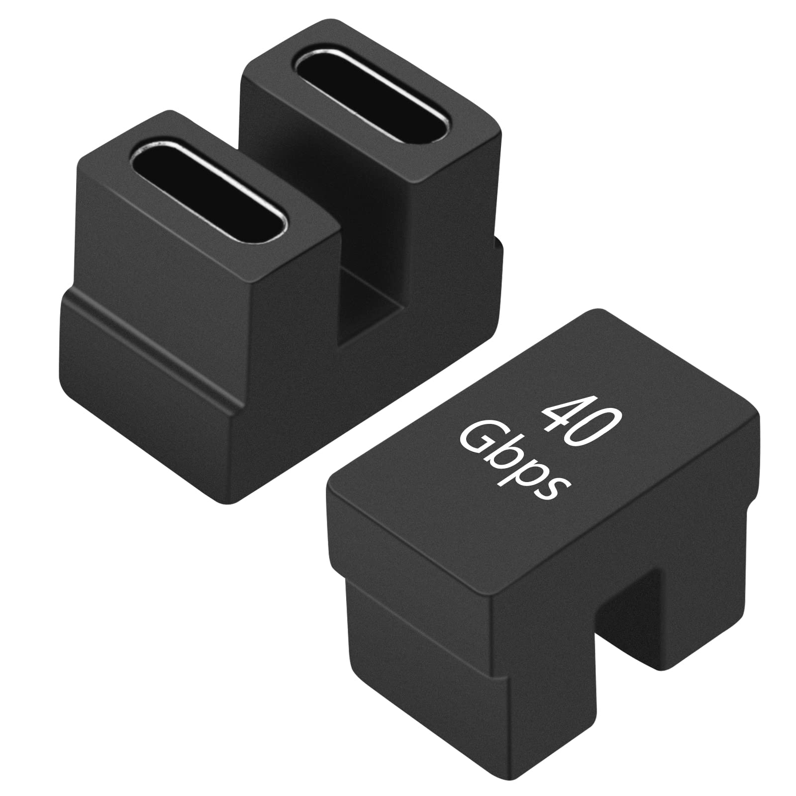 Usb C 180 Degree Angled Adapter, U Shape Usb C 4.0 Female To Female Adapter, Type C 40Gbps Angled Adapter Data Transfer Connecto