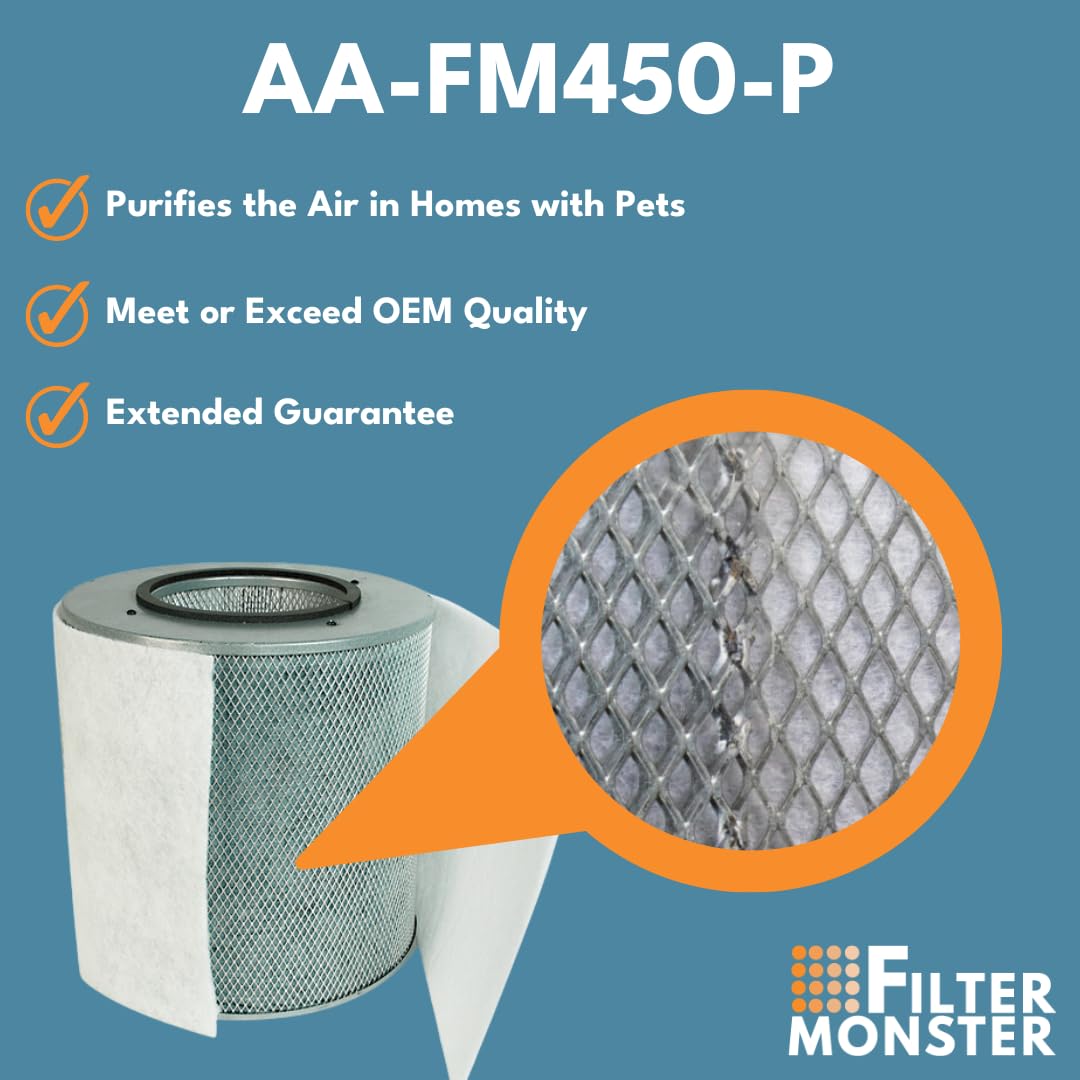 Filter - Monster Replacement Filter For Austin Air Pet Machine (Hm410) With Pre-Filter
