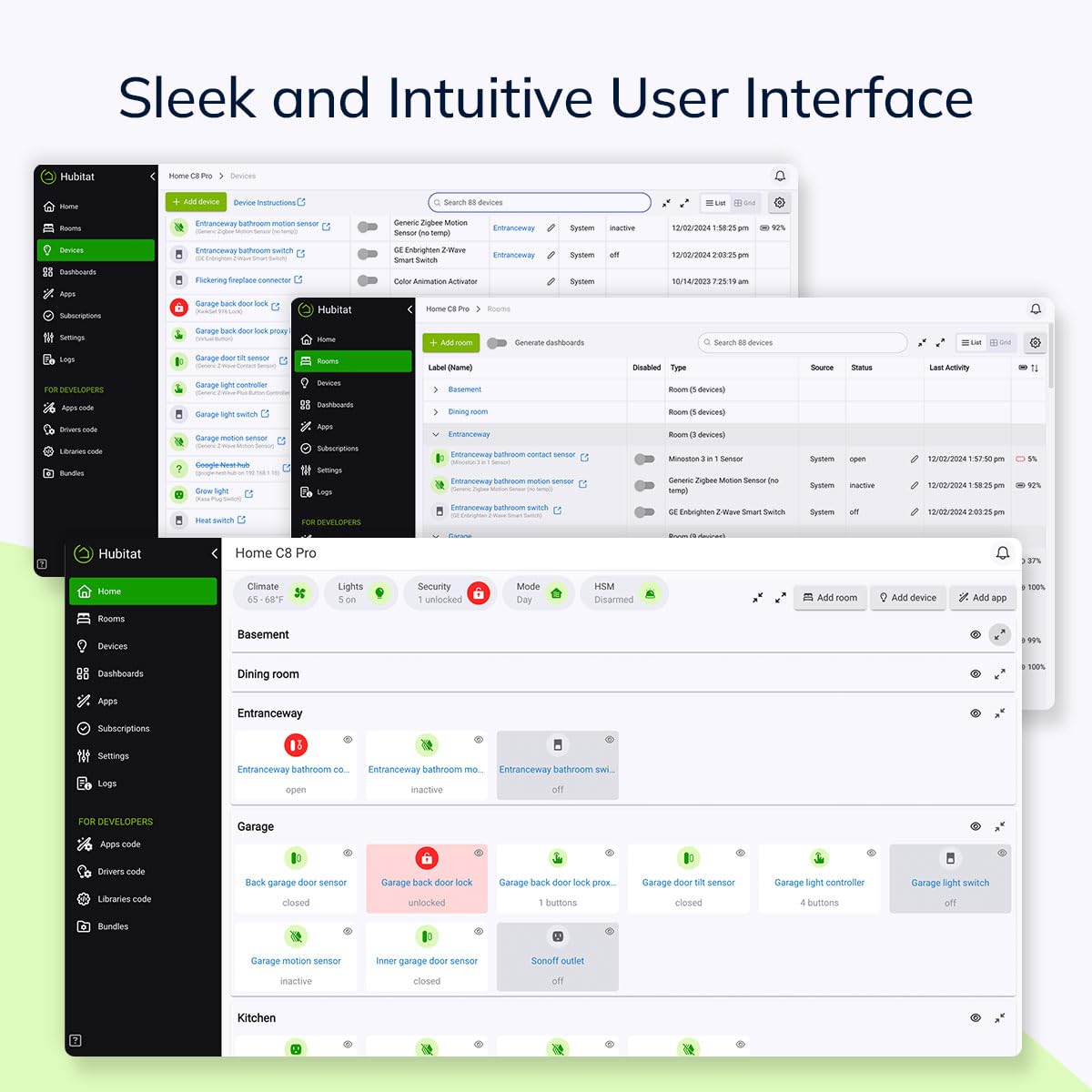 Hubitat Elevation Home Automation Hub (Model C 8 Pro) Compatible With Alexa, Apple Homekit, Google Home, Zigbee, Z Wave, Matter,