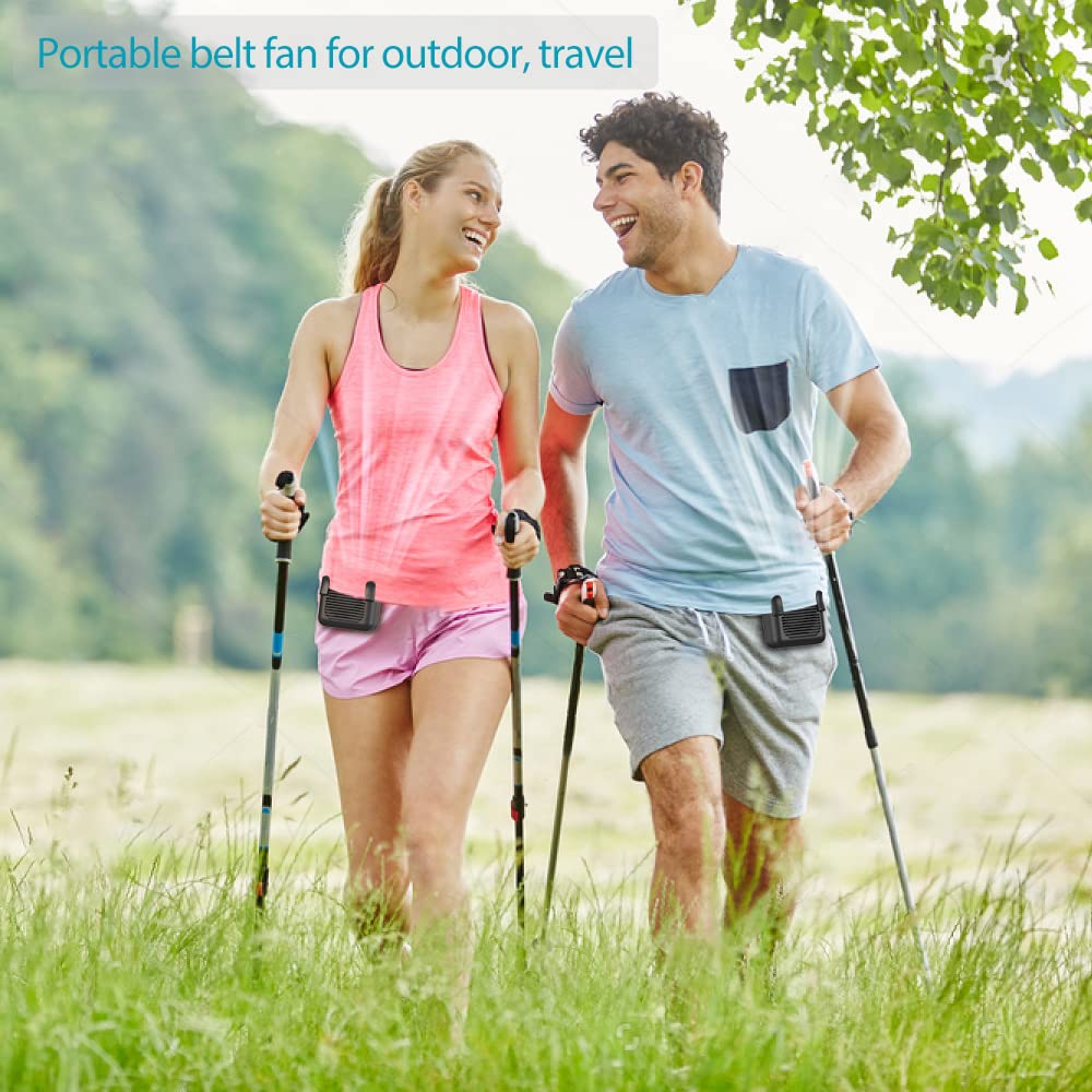 Slenpet Portable Waist Clip Fan, 6000Mah Battery Operated Necklace Fan, 23 Hours Working Time, 3 Speeds, 5100Rpm Strong Airflow