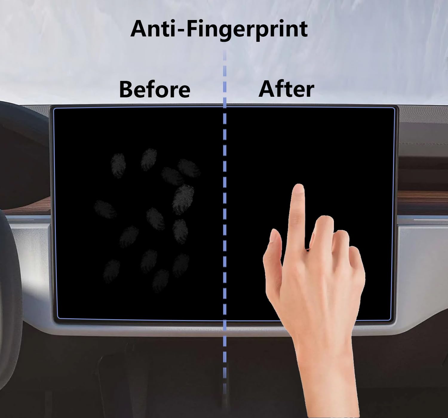 Azzigo Navigation And Rear Tempered Glass Screen Protector For 2024 2023 2022 2021 Tesla Model S Model X Refreshed Touch Screen