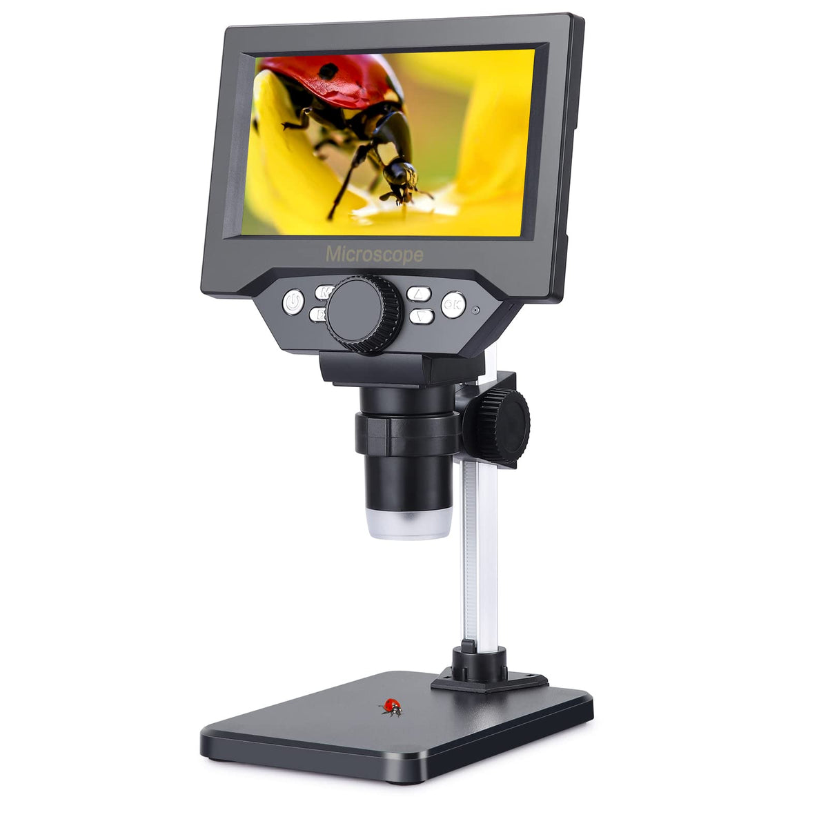 Koolertron 5.5 Inch Lcd Digital Microscope,8Mp 1 1000X Magnification Handheld Usb Microscope Camera,8 Led Light,Rechargeable Bat