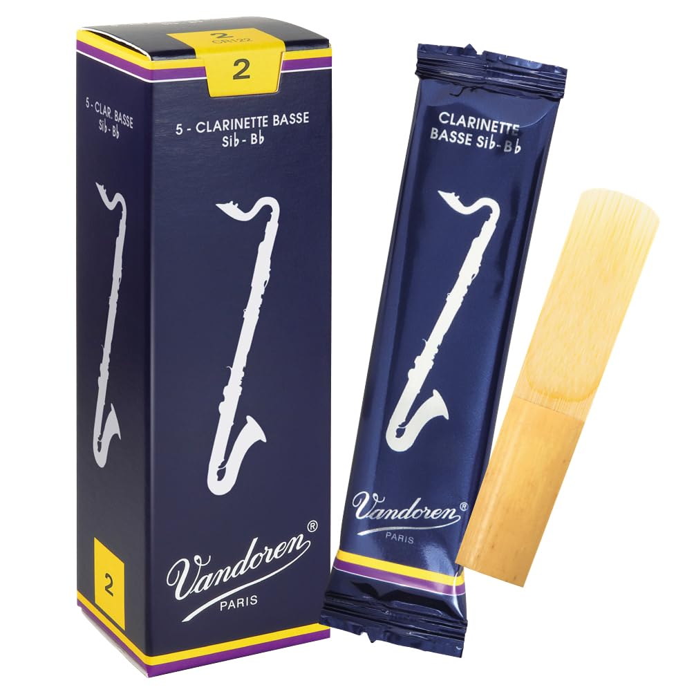 Vandoren Cr122 Bass Clarinet Traditional Reeds Strength 2; Box Of 5