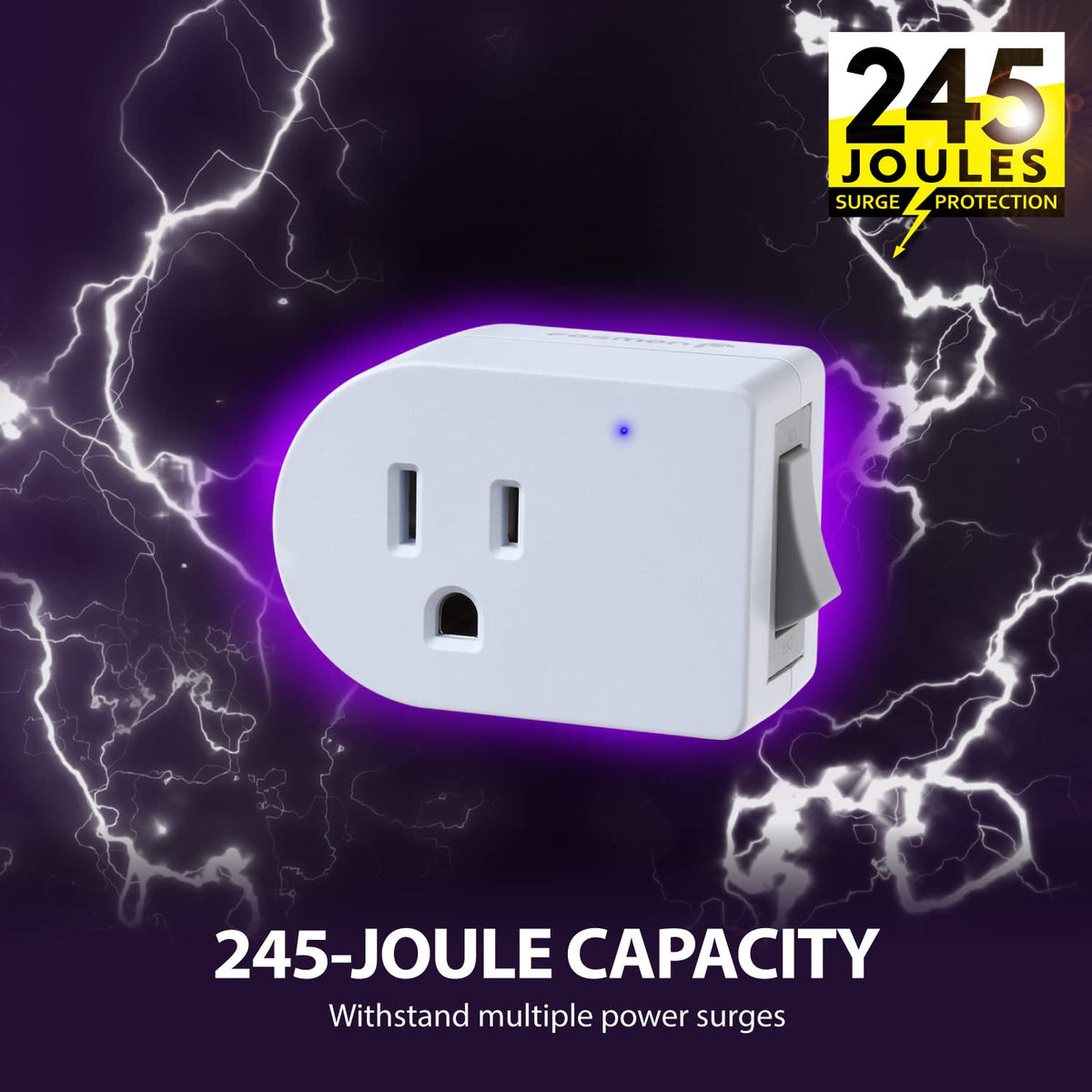 Fosmon Grounded Outlet With On/Off Switch (2 Pack), 3 Prong Electrical ...