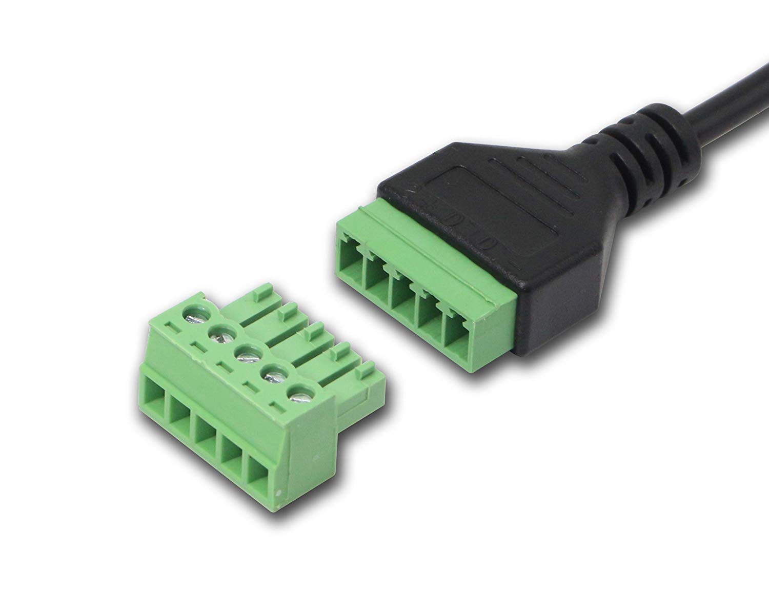 Qaoquda Usb Type C Male To 5 Pin Screw Terminal Female Solderless Bolt Screw Shield Terminals Converter Adapter Cable   1Ft(Type