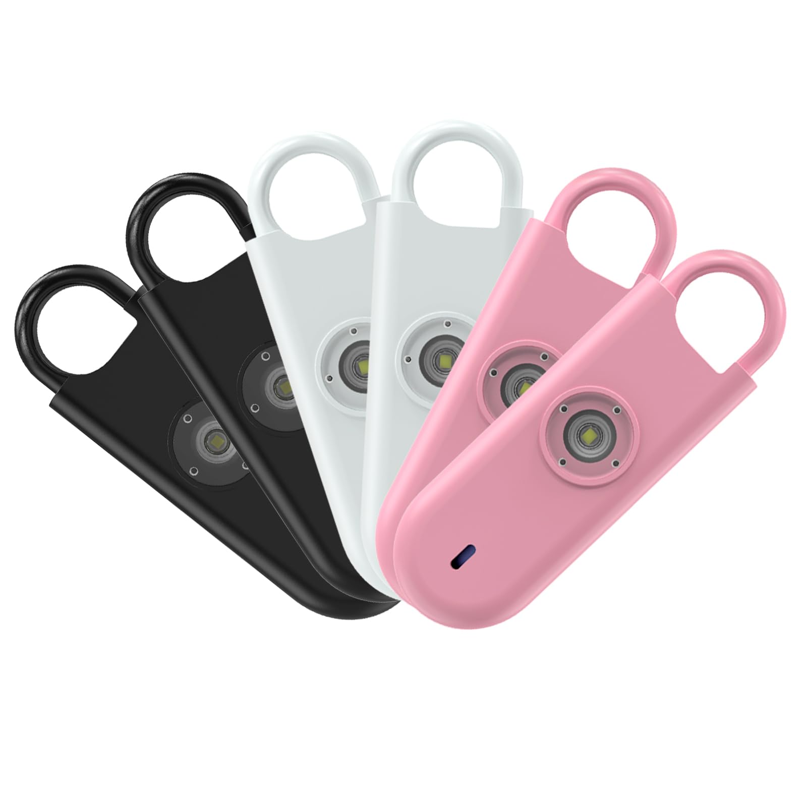 Fauxomor 140Db Personal Safety Alarm For Women, 6 Pack Safe Alarm Protection Keychain With Strobe Light & Low Battery Notice, Se