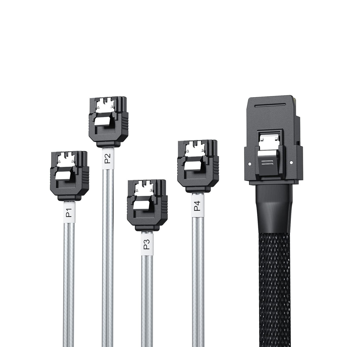 10Gtek Internal Mini Sas To Sata Cable, Sff 8087 Male To 4X Sata 7Pin Female Fan Out Forward Breakout Cable, 1 M (3.3Ft)