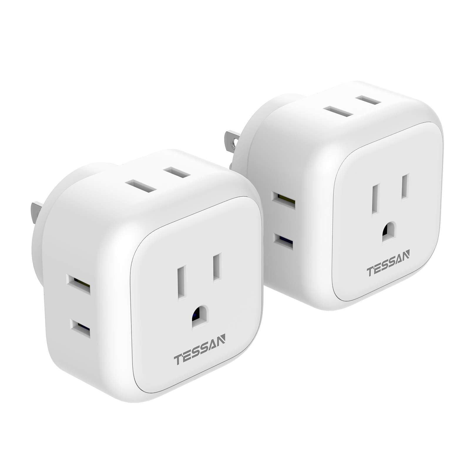 Multi Plug Outlet Extender, Tessan Multiple Plug Splitter With 4 Electrical Outlets, 2 Packs Wall Tap Power Plug Expander For Cr