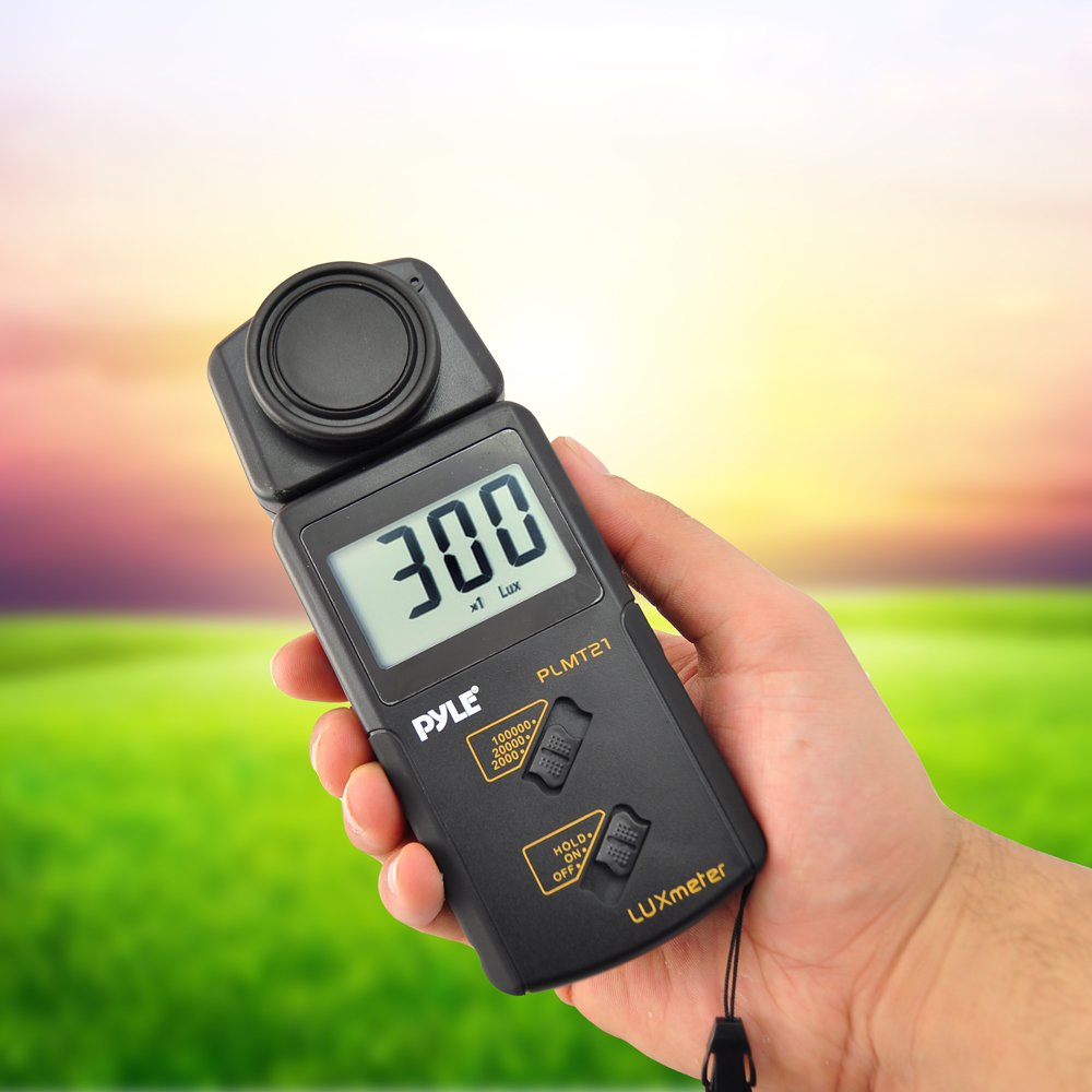 Pyle Plmt21 Handheld Lux Light Meter Photometer With 20000 Lux Range Per Second Sampling And Digital Display