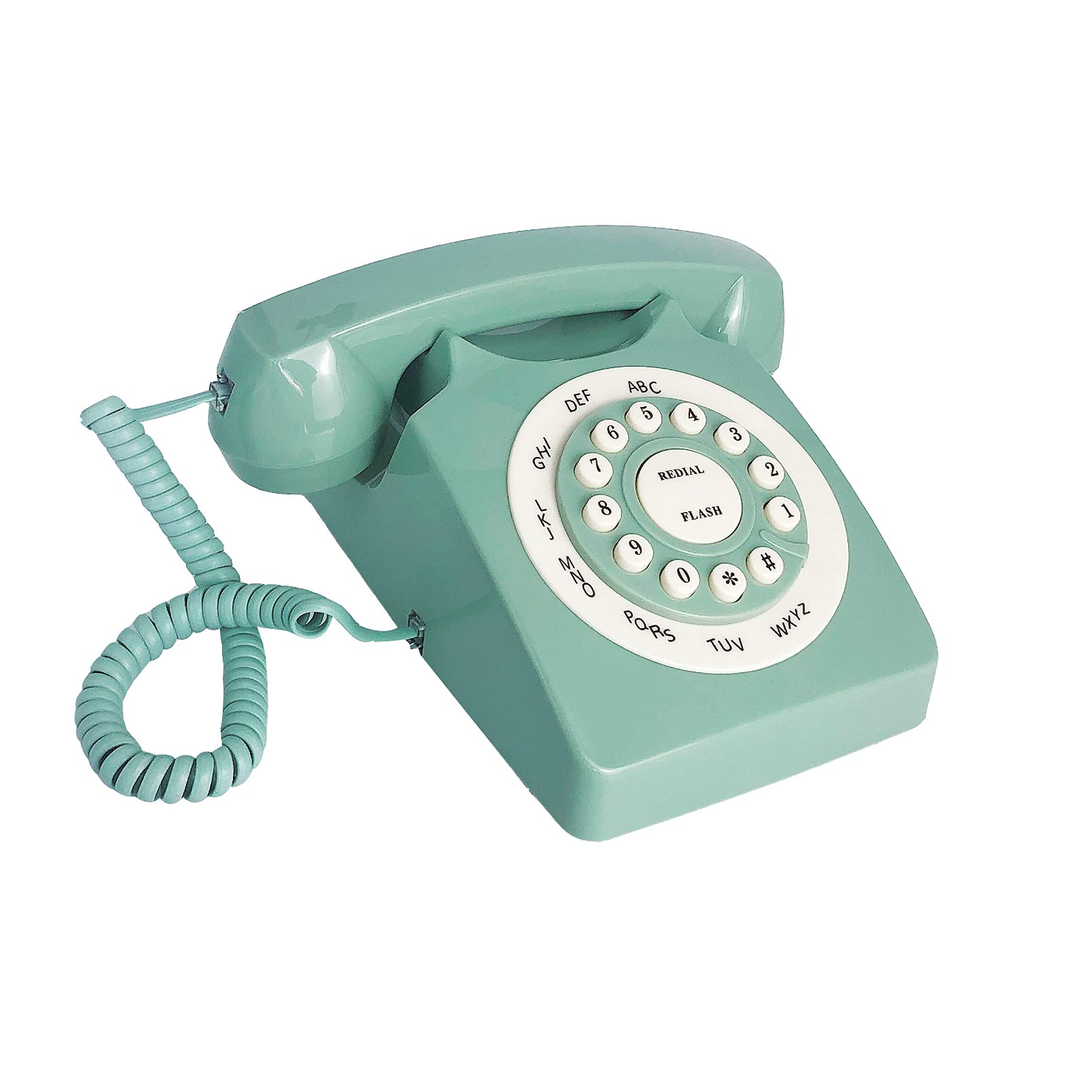 Benotek Beneno Retro Landline Telephone Green Classic Rotary Design Old Fashioned Corded Desk Phone With Ringer For Home And Off