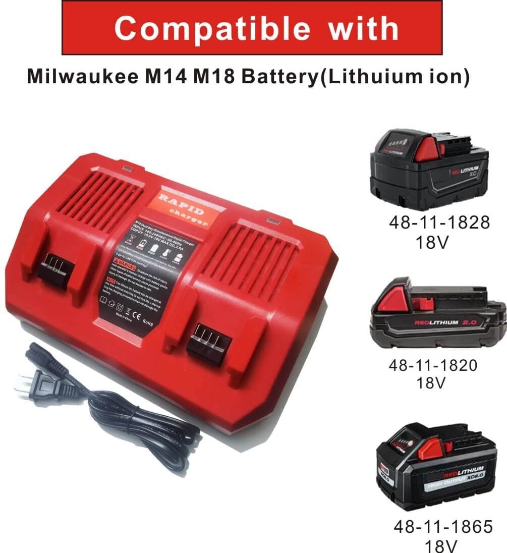 Anoitd Replace Of Milwaukee M18 Dualbay Simultaneous Rapid Charger 48 59 1802 For Milwaukee 18V M18Lithium Battery 48 11 1811,C1