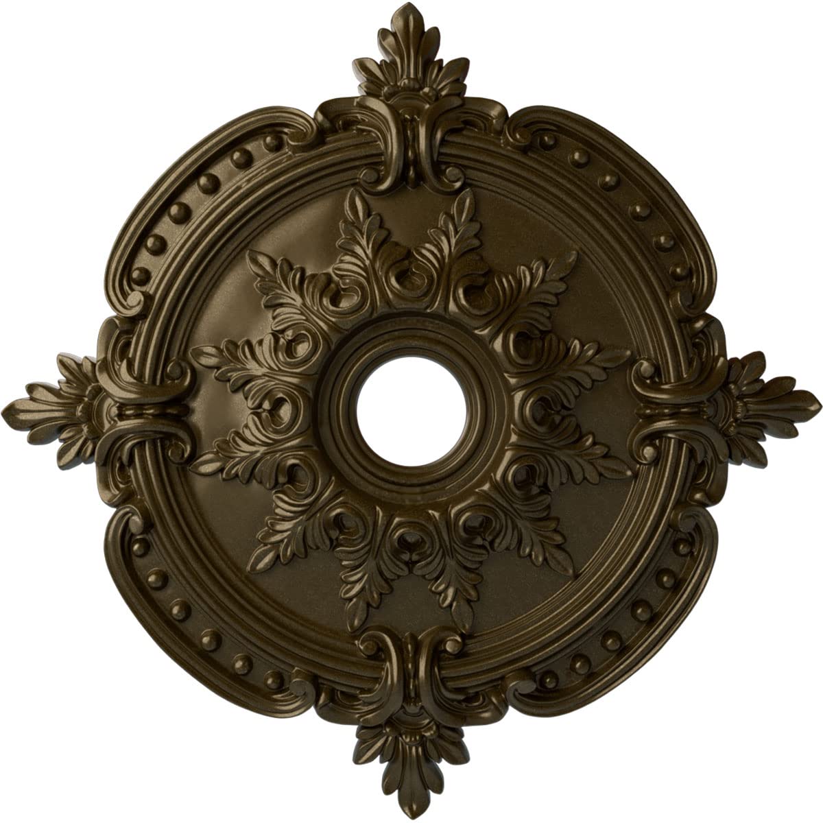 Ekena Millwork CM28BEBRS 28 3/8 OD x 3 3/4 ID x 1 5/8 P Benson Classic Ceiling Medallion Fits Canopies Up to 6 1/2, Brass