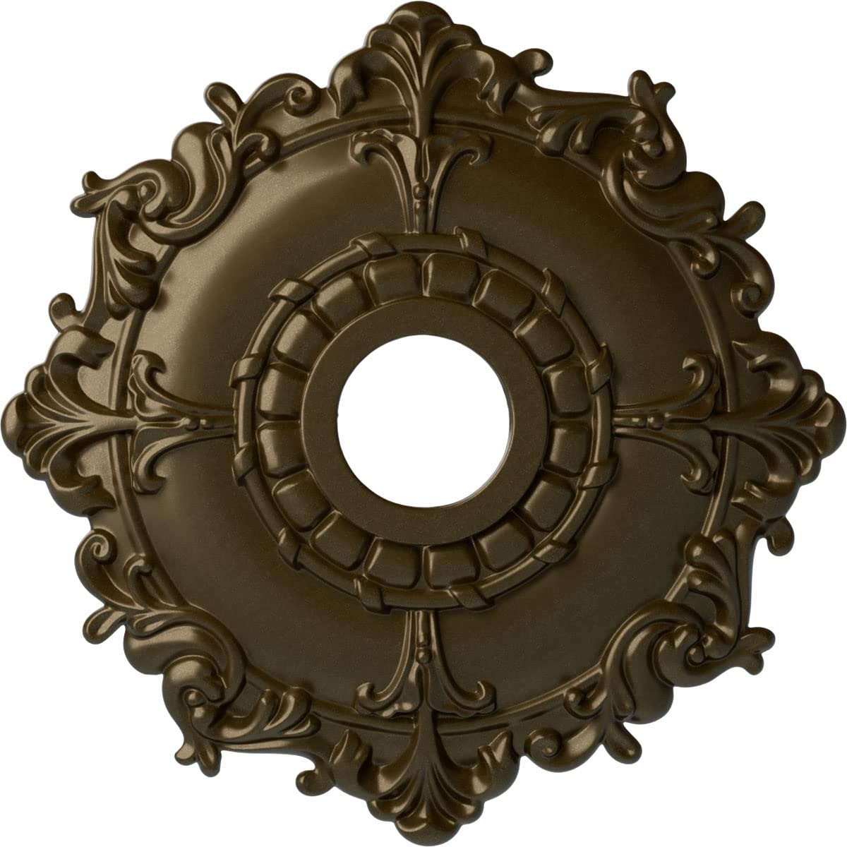 Ekena Millwork CM18RLBRS Riley Ceiling Medallion, Brass
